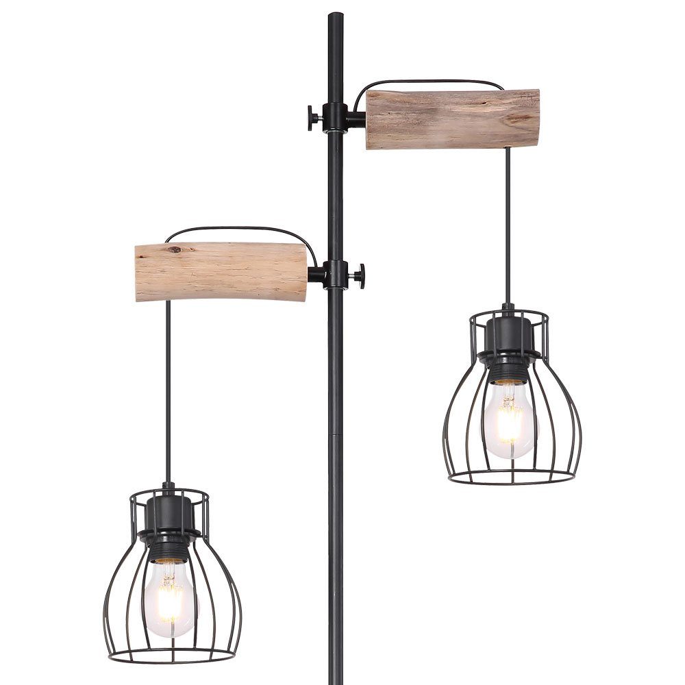 Holz Leuchtmittel Lampenschirmen Stehlampe, nicht inklusive, Vintage mit Stehlampe zwei aus im etc-shop