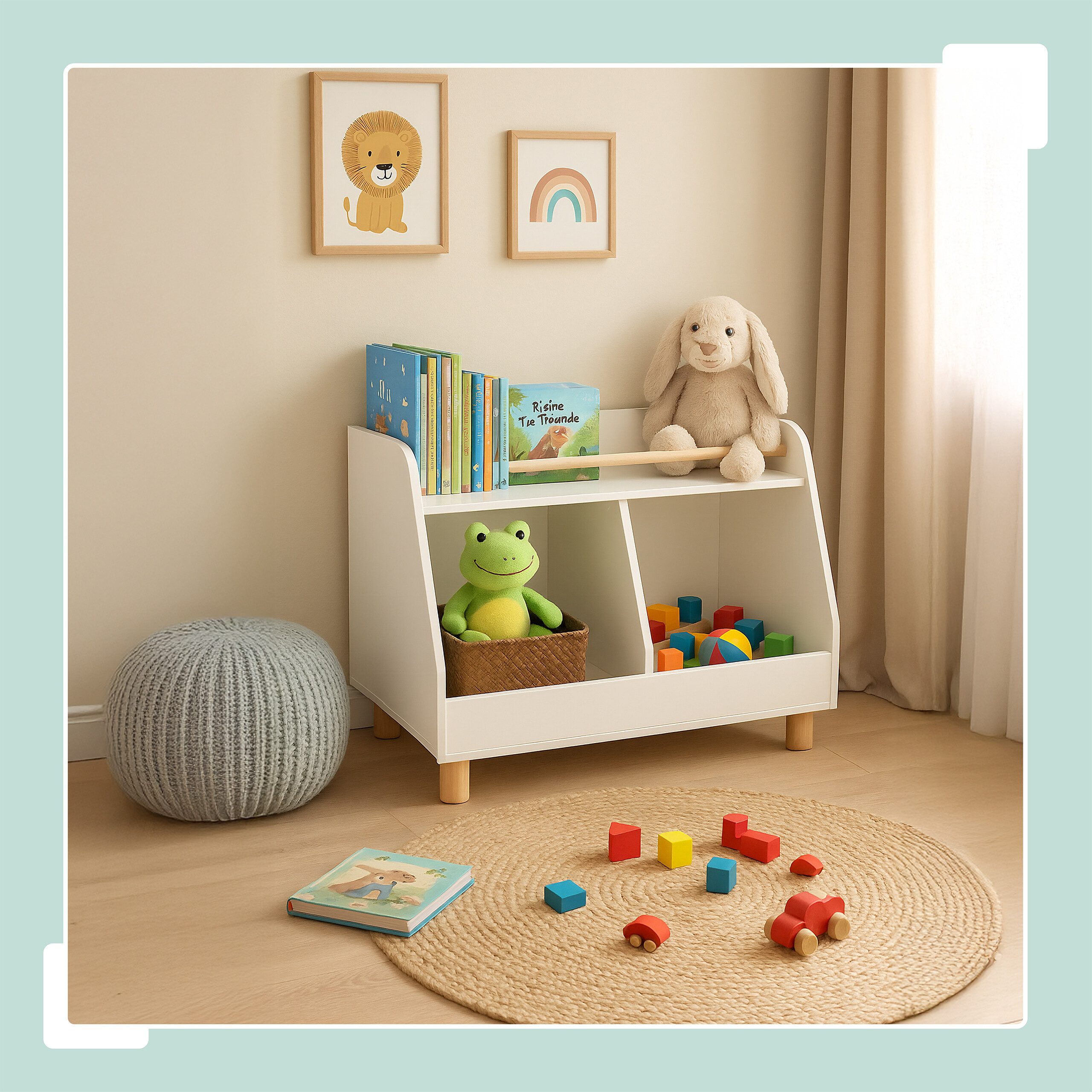 relaxdays Kinderregal niedrig für Spielzeug