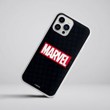 DeinDesign Handyhülle Marvel Comic Logo Marvel Logo Black Red, Apple iPhone 13 Pro Max Silikon Hülle Bumper Case Handy Schutzhülle