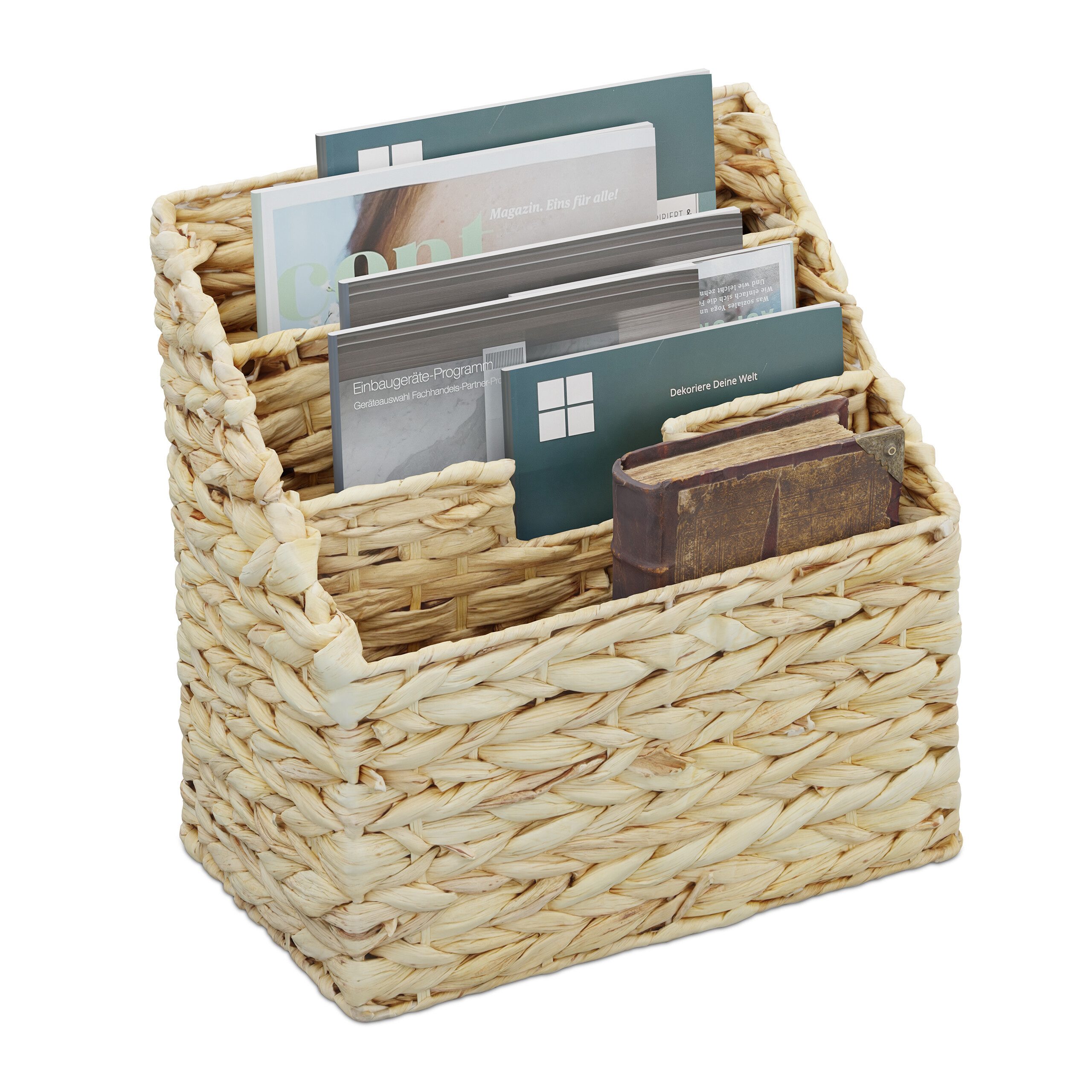 relaxdays Zeitungsständer Wasserhyazinthe 3 Fäch günstig online kaufen