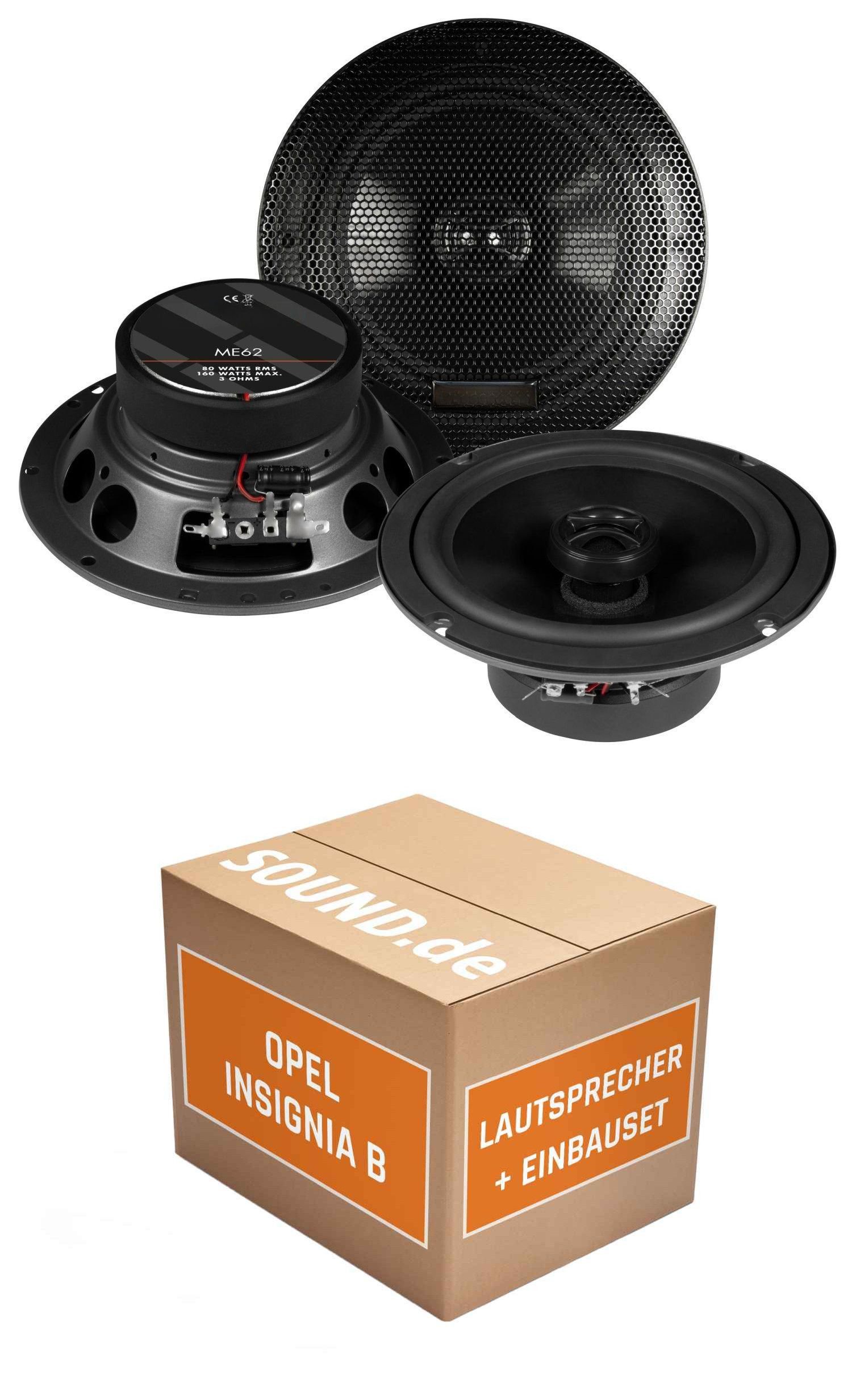 JUST SOUND best choice for caraudio Lautsprecher Boxen Einbauset Musway ME62 Opel Insignia B Auto-Lautsprecher (80 W)