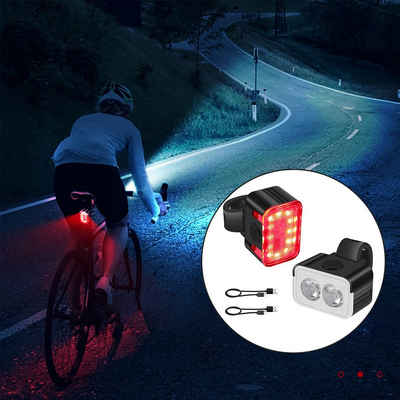 MAGICSHE Fahrradbeleuchtung »Wiederaufladbares ultrahelles Scheinwerfer- und Fahrrad Rücklicht-Set«, USB aufladbar, IPX6 wasserdicht, 5/6 Lichtmodus, Modusspeicher