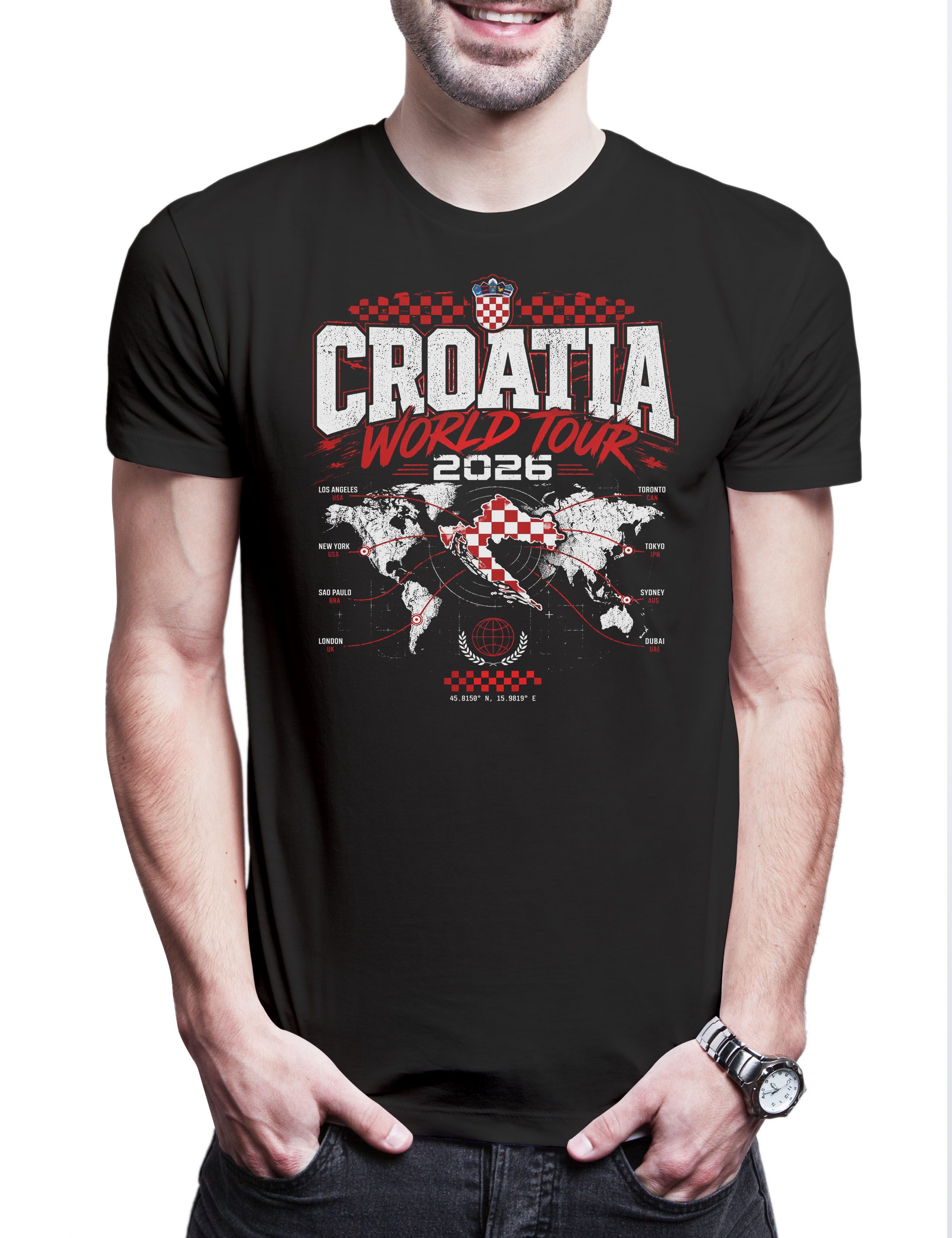 Urban Backwoods Print-Shirt Team Croatia 3 Herren T-Shirt Kroatien Hrvatska Zagreb Adriatic (1-tlg) Dalmatia Vatreni Fußball WM