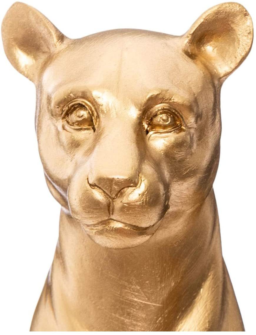Atmosphera Créateur d'intérieur Dekofigur Goldene Dekofigur Panther, Polyresin, H. 23 cm (Deko-Objekt, Deko-Objekt)