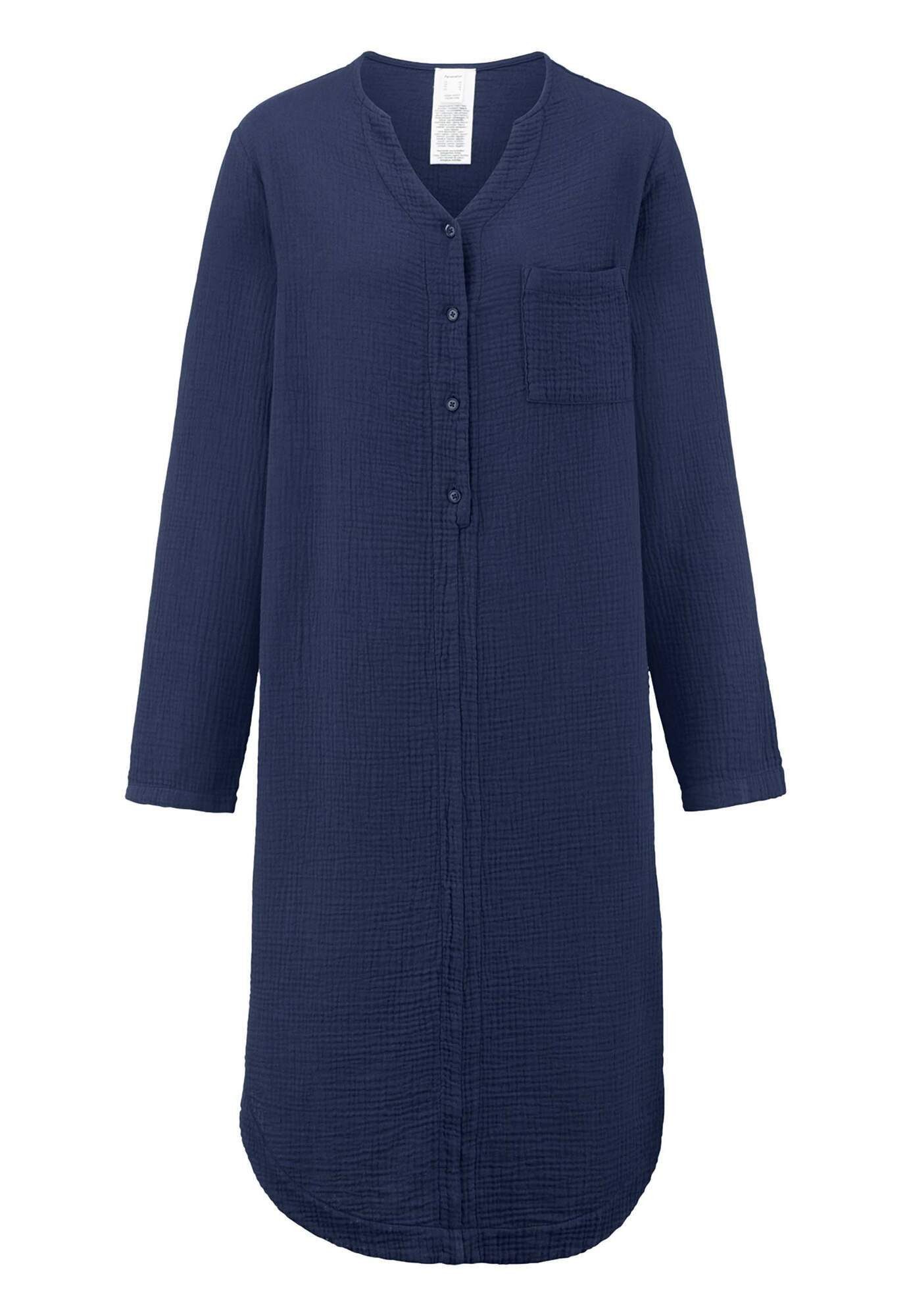 Hessnatur Nachthemd Musselin Relaxed PURE NATURE aus reiner Bio (1-tlg)