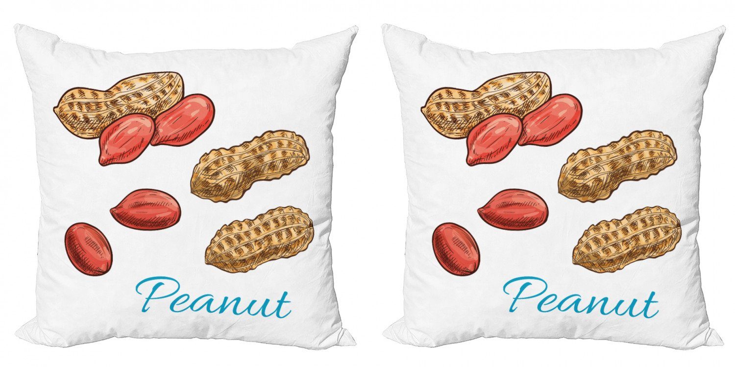 Peanut Accent Digitaldruck, Mutter Abakuhaus Erdnussbutter Stück), der (2 Modern Skizze Kissenbezüge Doppelseitiger