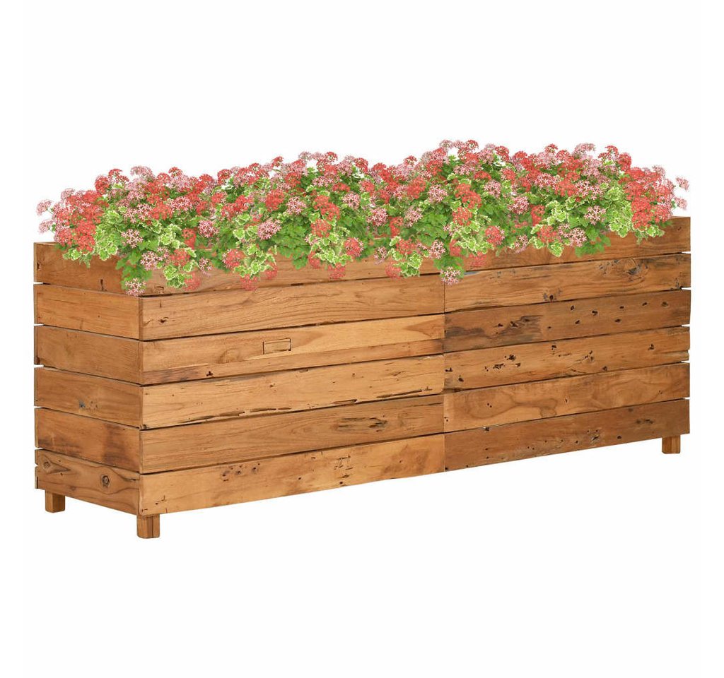 Thumbnail - vidaXL Hochbeet, Kräuterhochbeet 150x40x55 cm Teak Altholz und Stahl