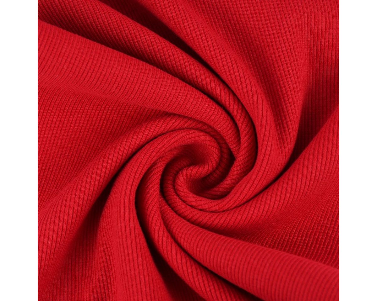 Thumbnail - SCHÖNER LEBEN. Stoff Strickschlauch Bündchenstoff grob rot 27cm Breite