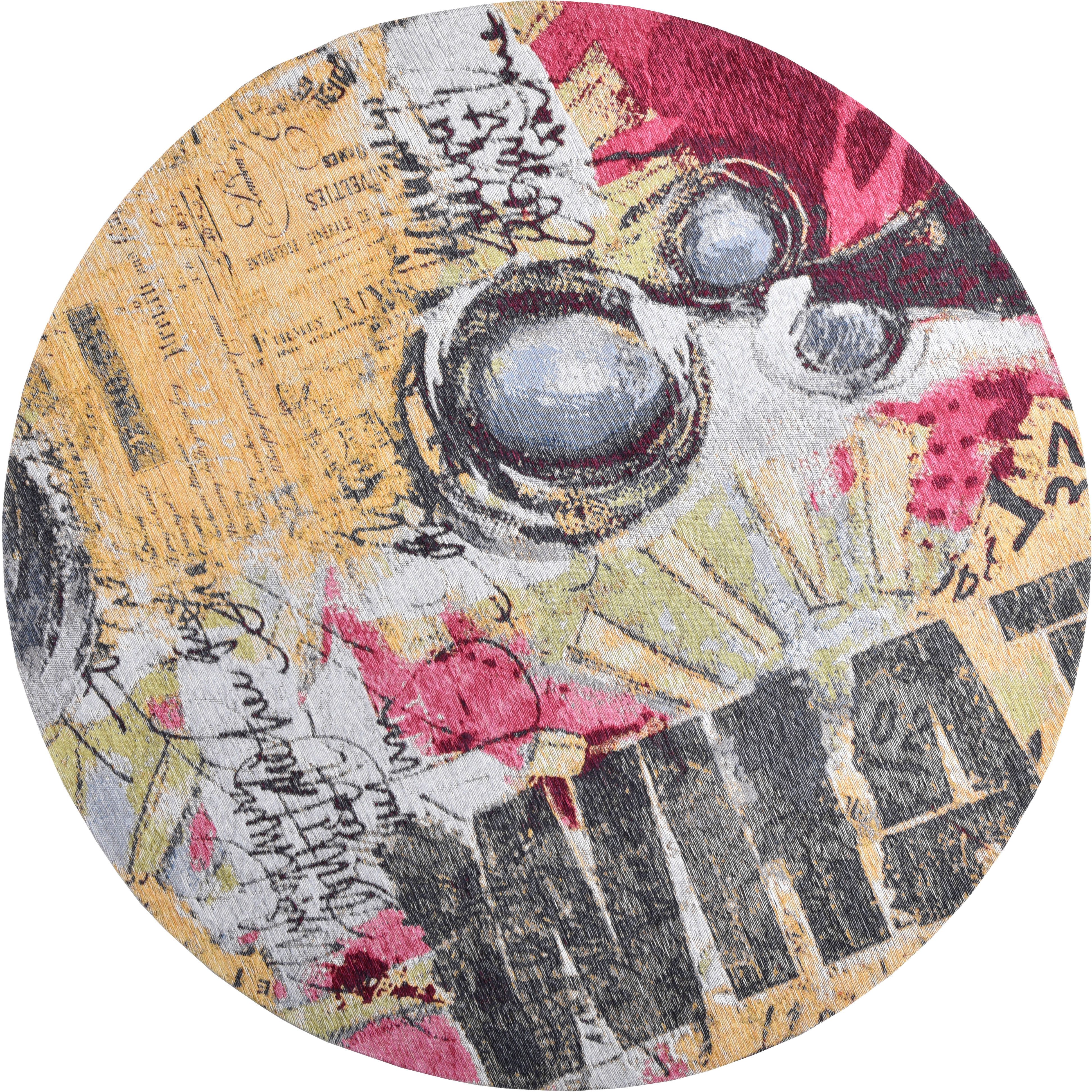 Gino Falcone Teppich Cosima-107, rund, Höhe: 3 mm, flachgeweber Jaquard-Teppich, mit Chenillegarn, modernes Design