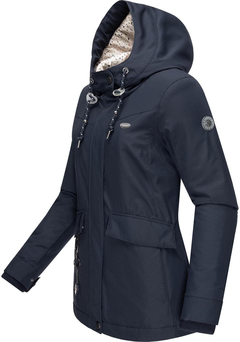 Ragwear Winterjacke Jazmin Remake recycelten aus gefütterte Materialien Outdoorjacke Intl. II blau