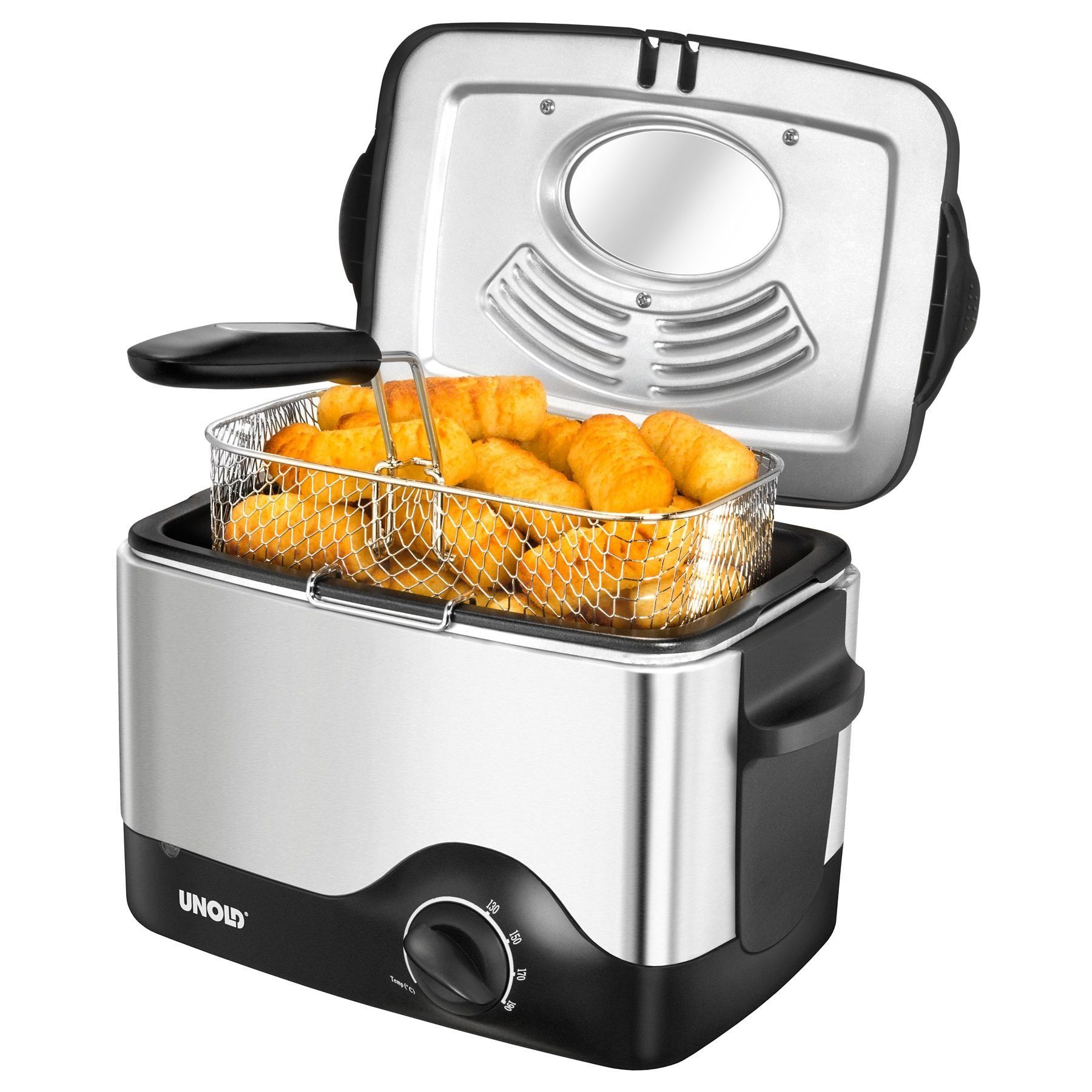 Unold Fritteuse Kompakt 58615, 1200 W, Fassungsvermögen z. B. 0,5 kg Pommes