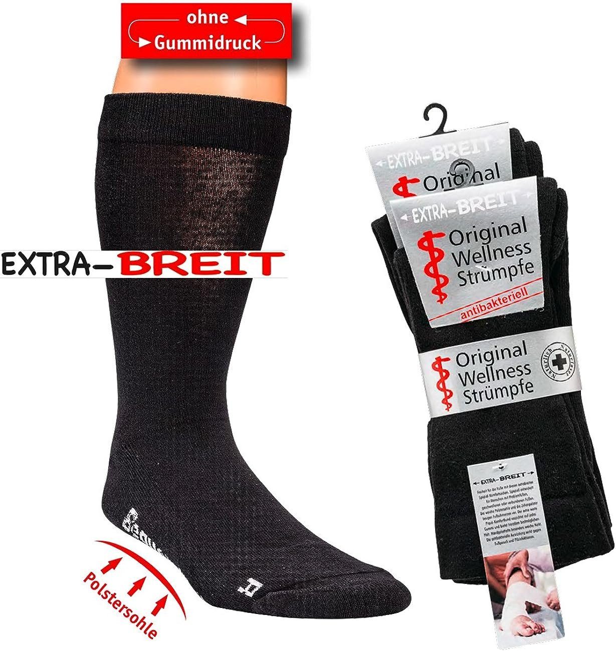 FussFreunde Gesundheitssocken 4 Paar extra breite Gesundheitssocken Polstersohle Damen Herren (4 Paar) mit antibakterieller Ausstattung, ohne Gummidruck – Bild 3 von 5