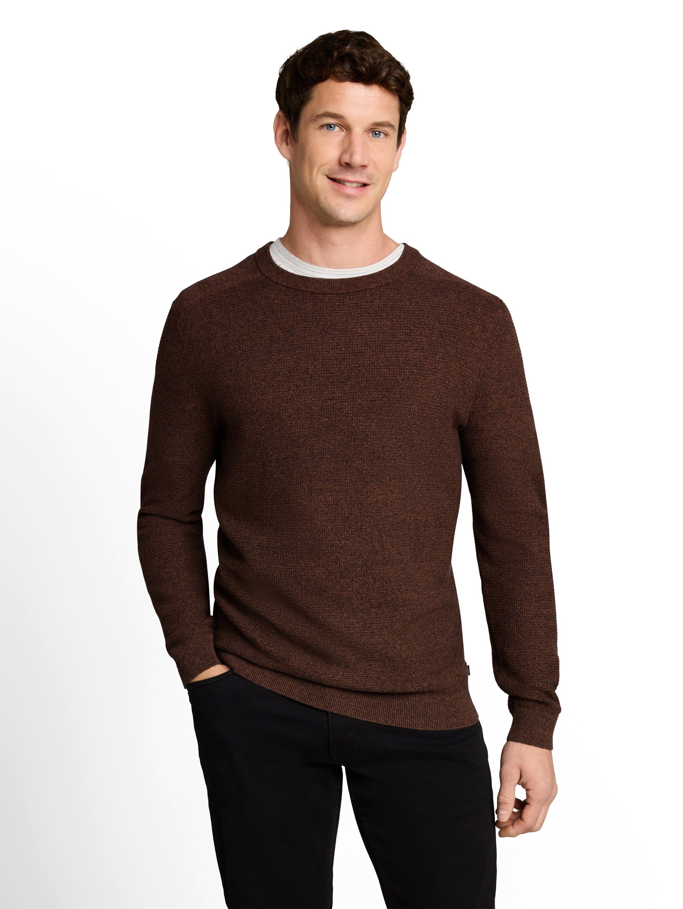 TOM TAILOR Strickpullover aus weicher Baumwolle - Rundhals