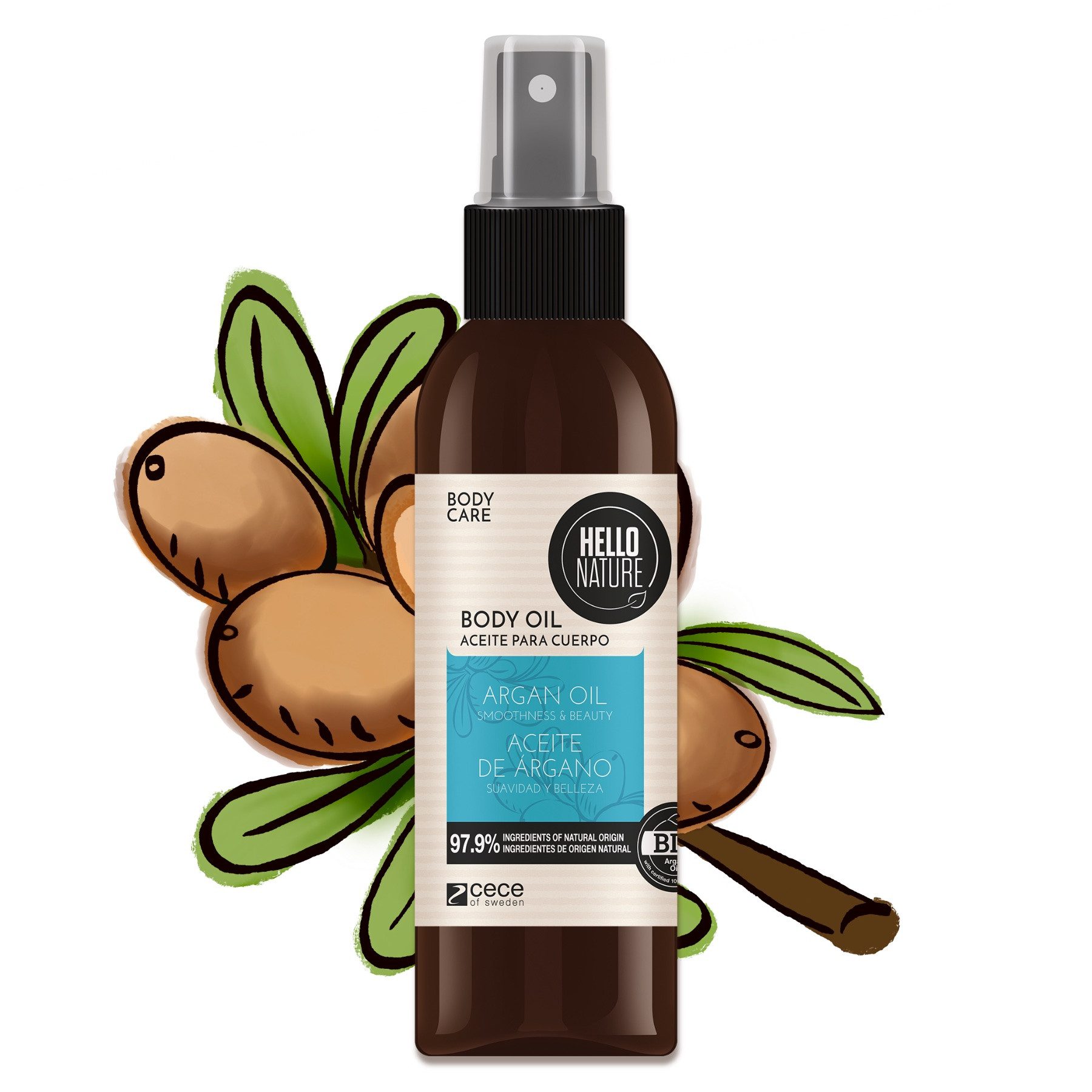 P-Beauty Cosmetic Accessories Körperöl Arganöl Hautöl Pflegeöl Body Öl Gesicht Körperpflege Hello Nature, 1-tlg., Hautpflege, body Öl, Körperöl, Hello Nature