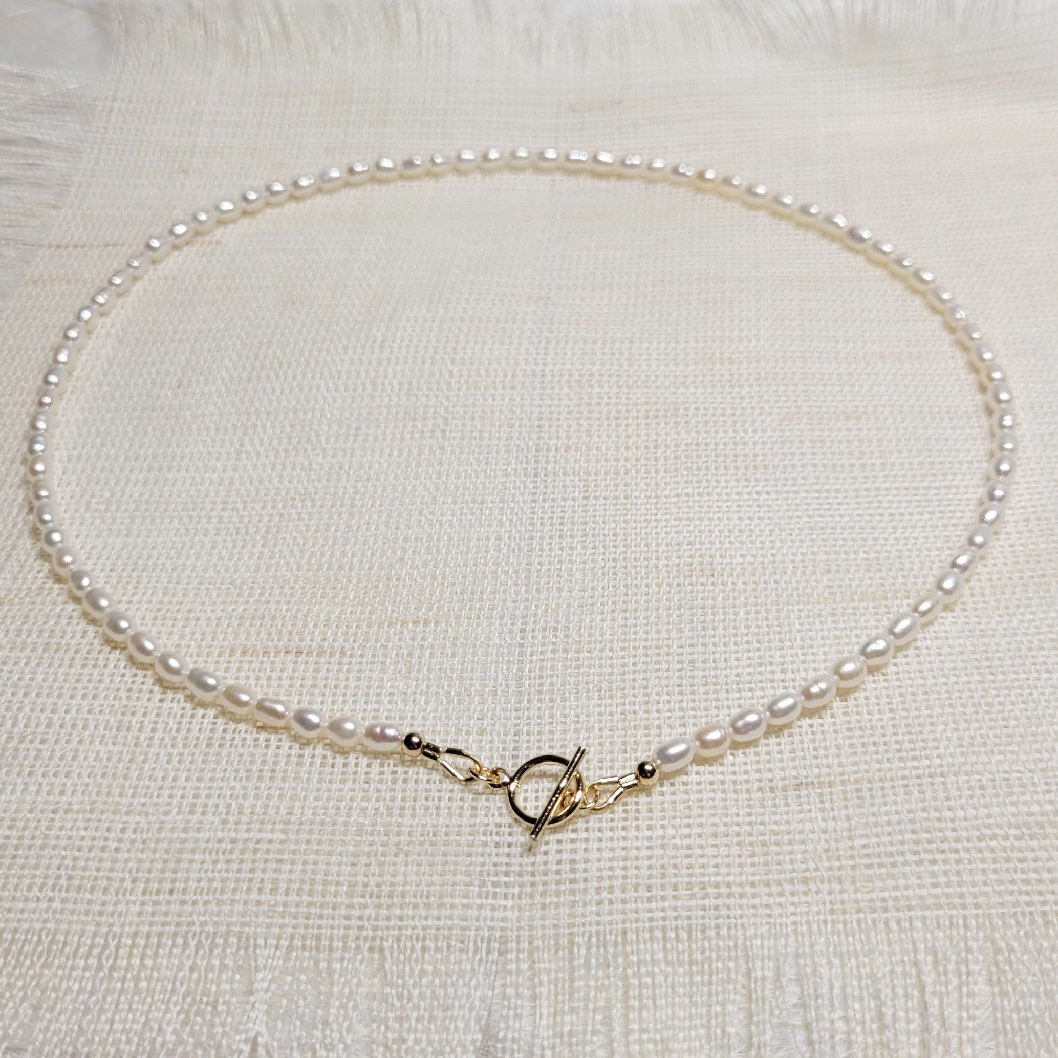 GOLDEN Perlenkette Gold Kette aus Süßwasserperlen, elegante Perlenkette, Ge günstig online kaufen