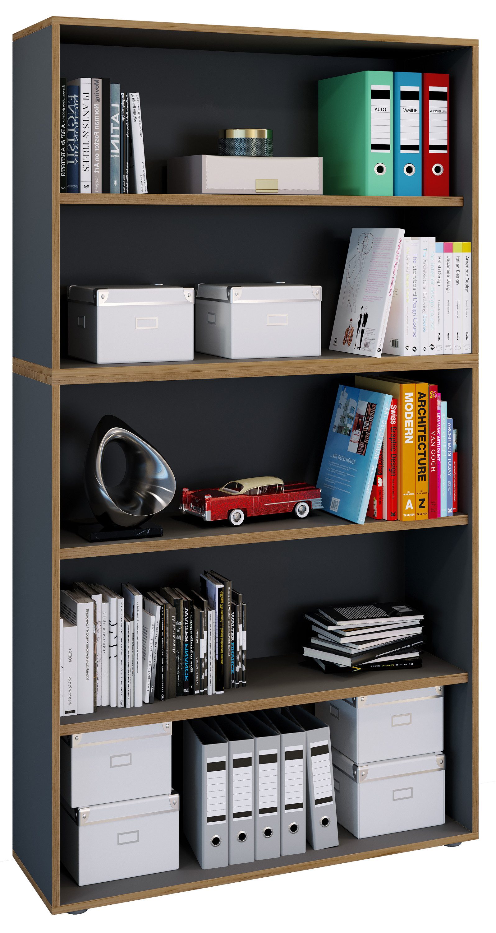 VCM Standregal Holz Büro Regal Bücher Ordner Salia 5fach B. 100cm