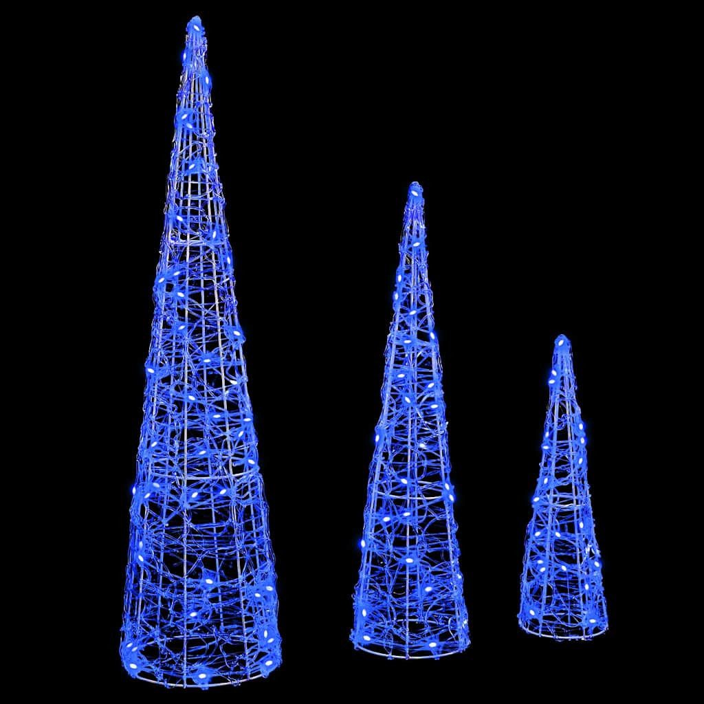 vidaXL Dekolicht 20 x 20 x 80 cm Licht-Dekoration Kegel Weihnachtsbaum mit 90 LEDs 3 tl