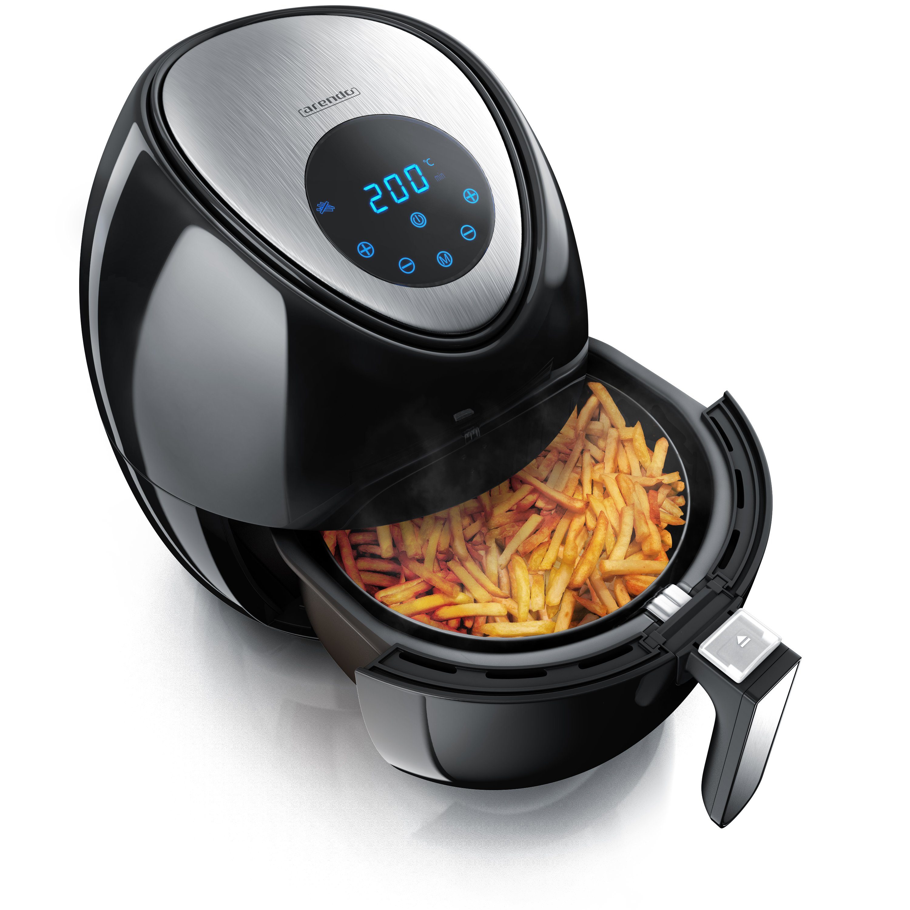 Arendo Heißluftfritteuse, 1500 W, XL Fritteuse 3,2 Liter Heissluftfritteuse ohne Öl Airfryer