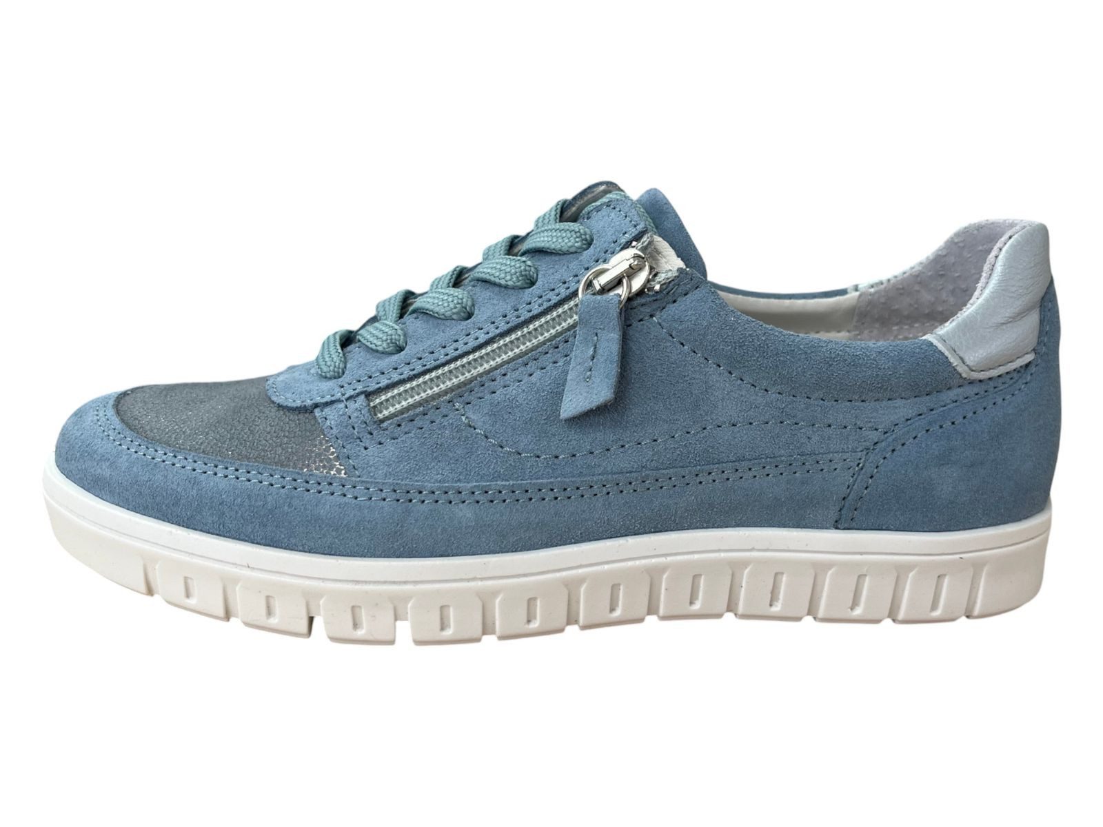 Franken-Schuhe Franken Schuhe Damen Sneaker Stretch 300-3 SKY blau Schnürschuh