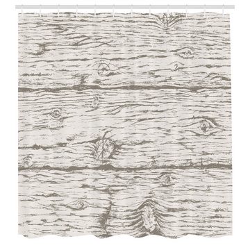Abakuhaus Duschvorhang Moderner Digitaldruck mit 12 Haken auf Stoff Wasser Resistent Breite 175 cm, Höhe 180 cm, Rustikal Einfache Natur Holz Design