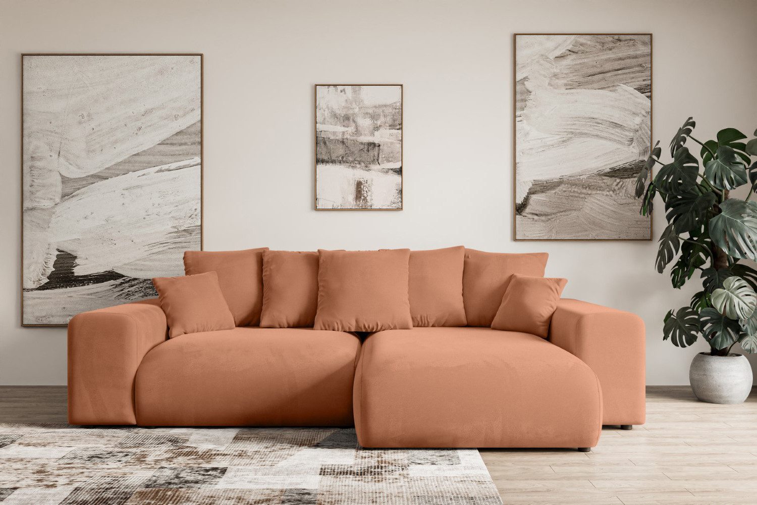 ALTDECOR Ecksofa ESKAR-L, Couch mit Schlaffunktion, Wohnzimmer - Wohnlandschaft, Corner Sofa Bett Eckcouch Couch L-Form Schlafcouch Ausziehbar
