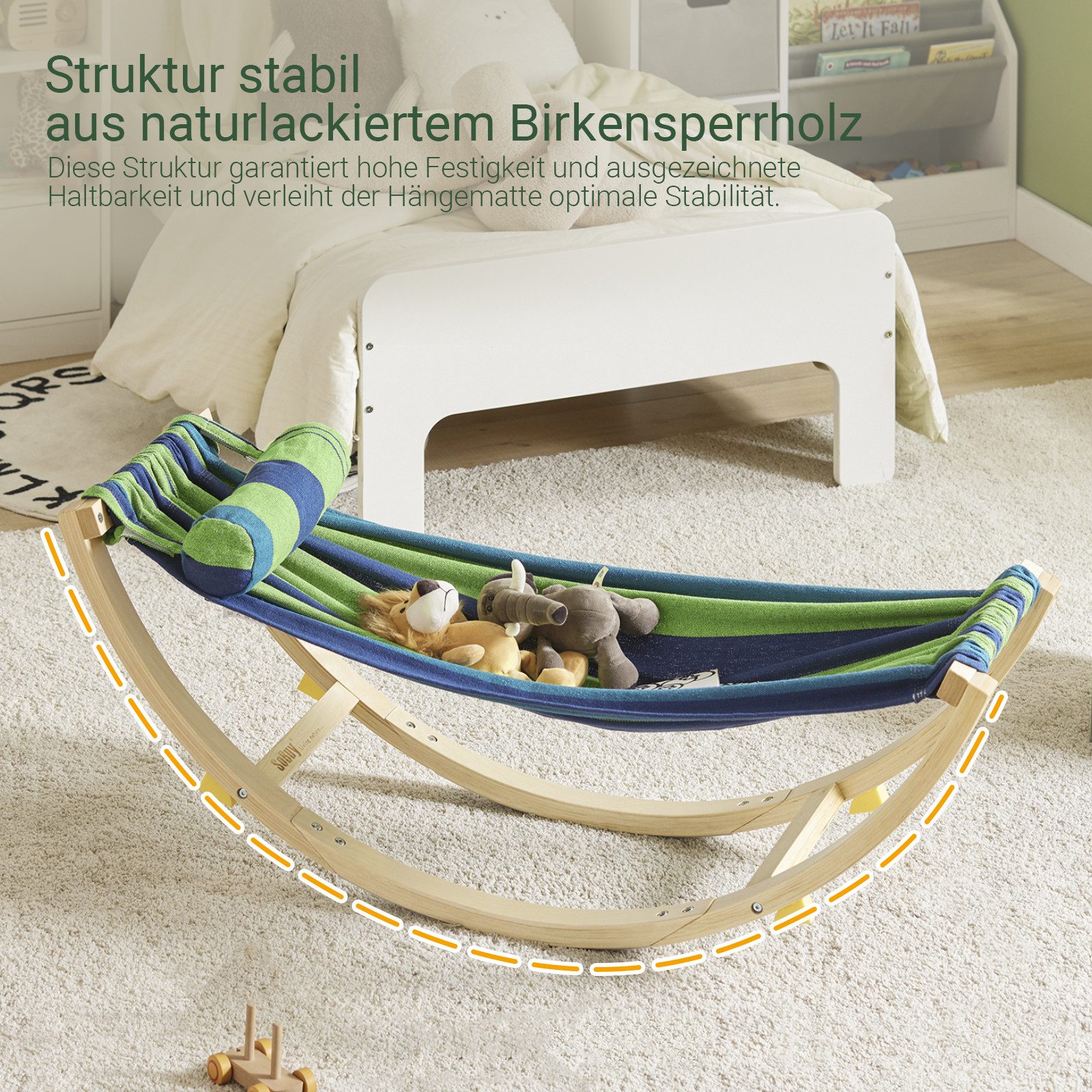 SoBuy Hängematte KMB16/KMB04, Kinderhängematte mit Sicherheitsstopper günstig online kaufen
