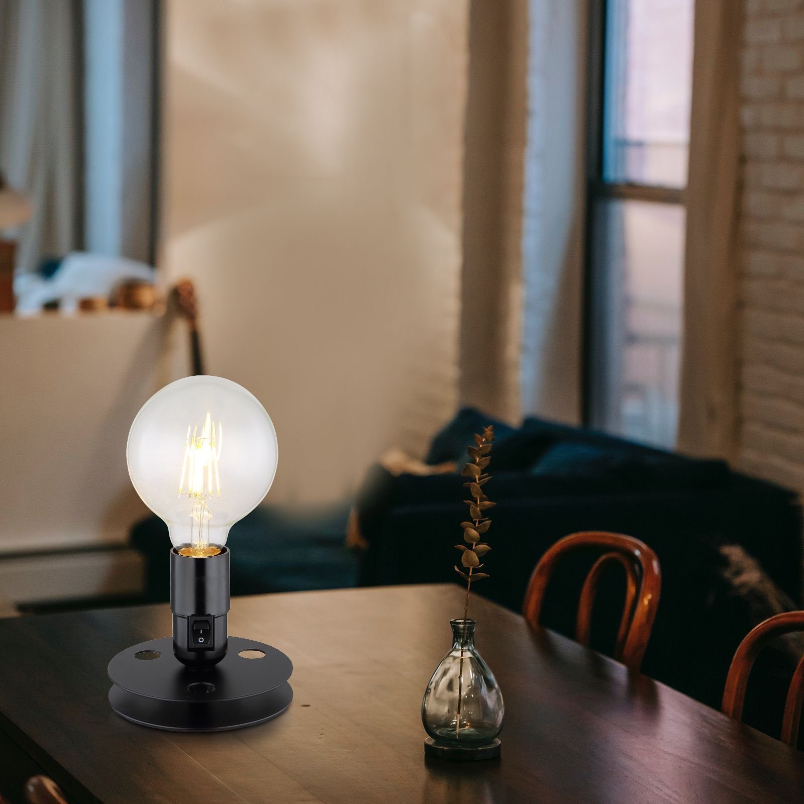 GLOBO LIGHTING Tischleuchte Tischlampe Schlafzimmer Tischleuchte Wohnzimmer mit Schalter Flur