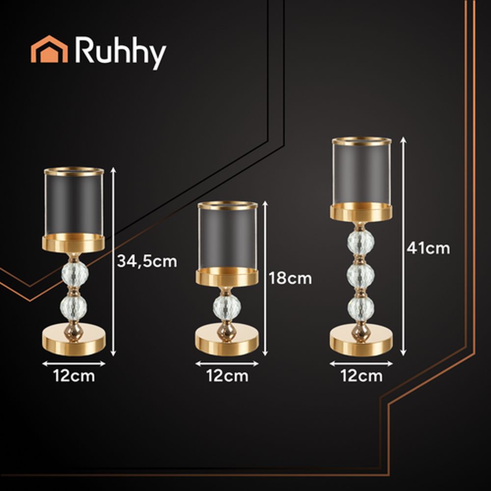 Ruhhy Kerzenständer Glaslaternen-Kerzenhalter (Spar-Set, 3 St., dekorativ), günstig online kaufen