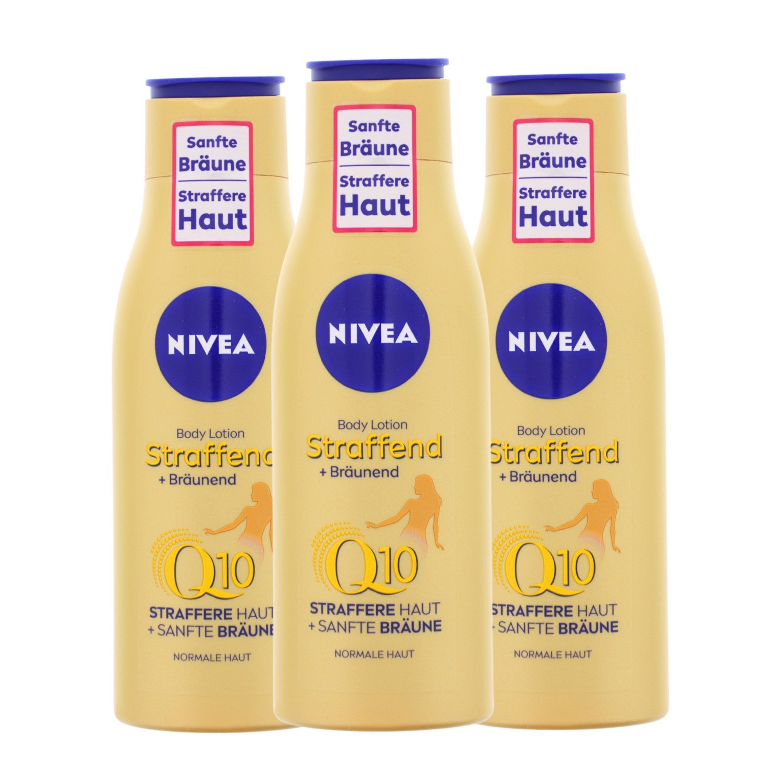 Selbstbräunungsöl 3 x NIVEA Body Lotion Straffend + Bräunend Q10 Pflege jeweils 200ml Kö