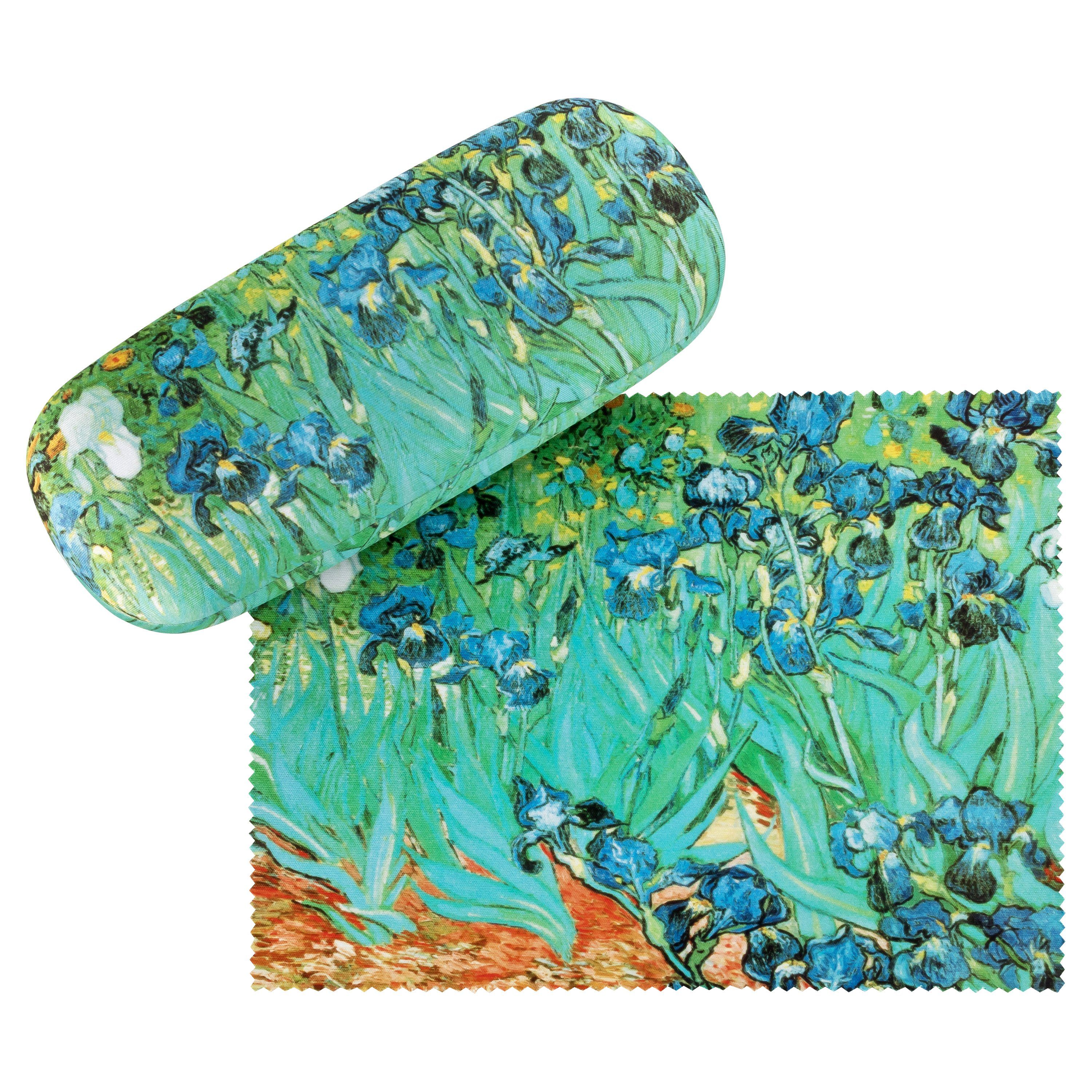 von Lilienfeld Brillenetui Vincent van Gogh Iris Blumen Kunst Motiv Brillenbox, stabiles mit Mikrofaser bezogenes Hardcase