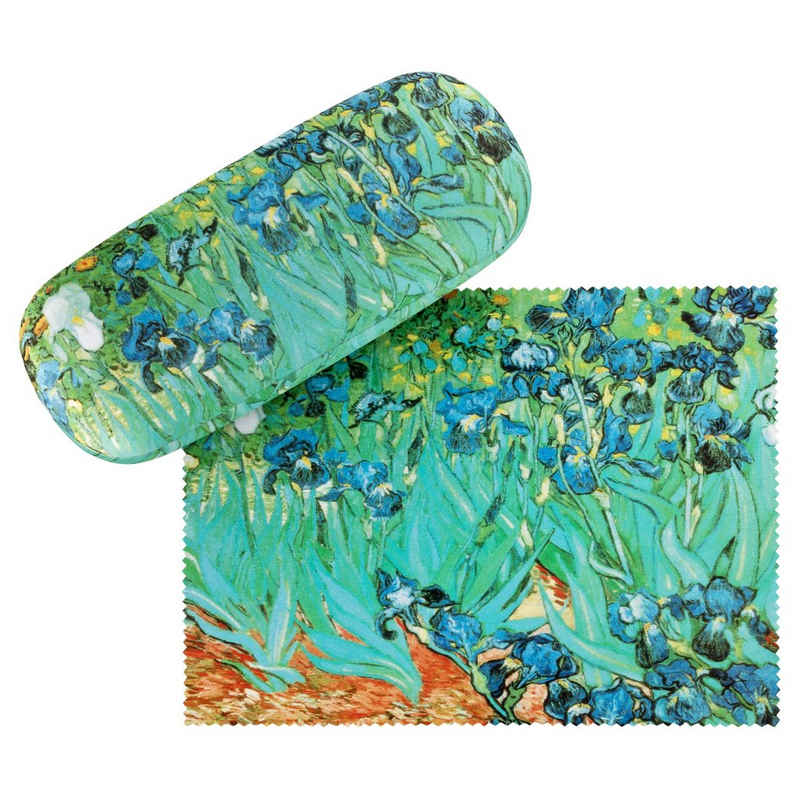 von Lilienfeld Brillenetui Brillenetui Vincent van Gogh Iris Blumen Kunst Motiv Brillenbox, stabiles mit Mikrofaser bezogenes Hardcase