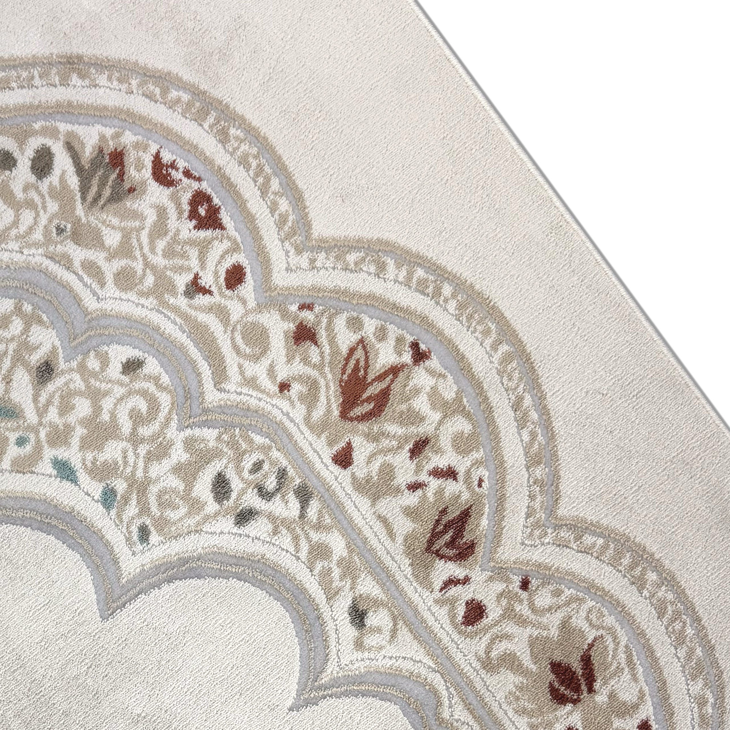 TeppichHome24 Teppich Gebetsteppich mit Mihrab-Motiv und ornamentaler Verzierung in Creme, rechteckig – Bild 3 von 5