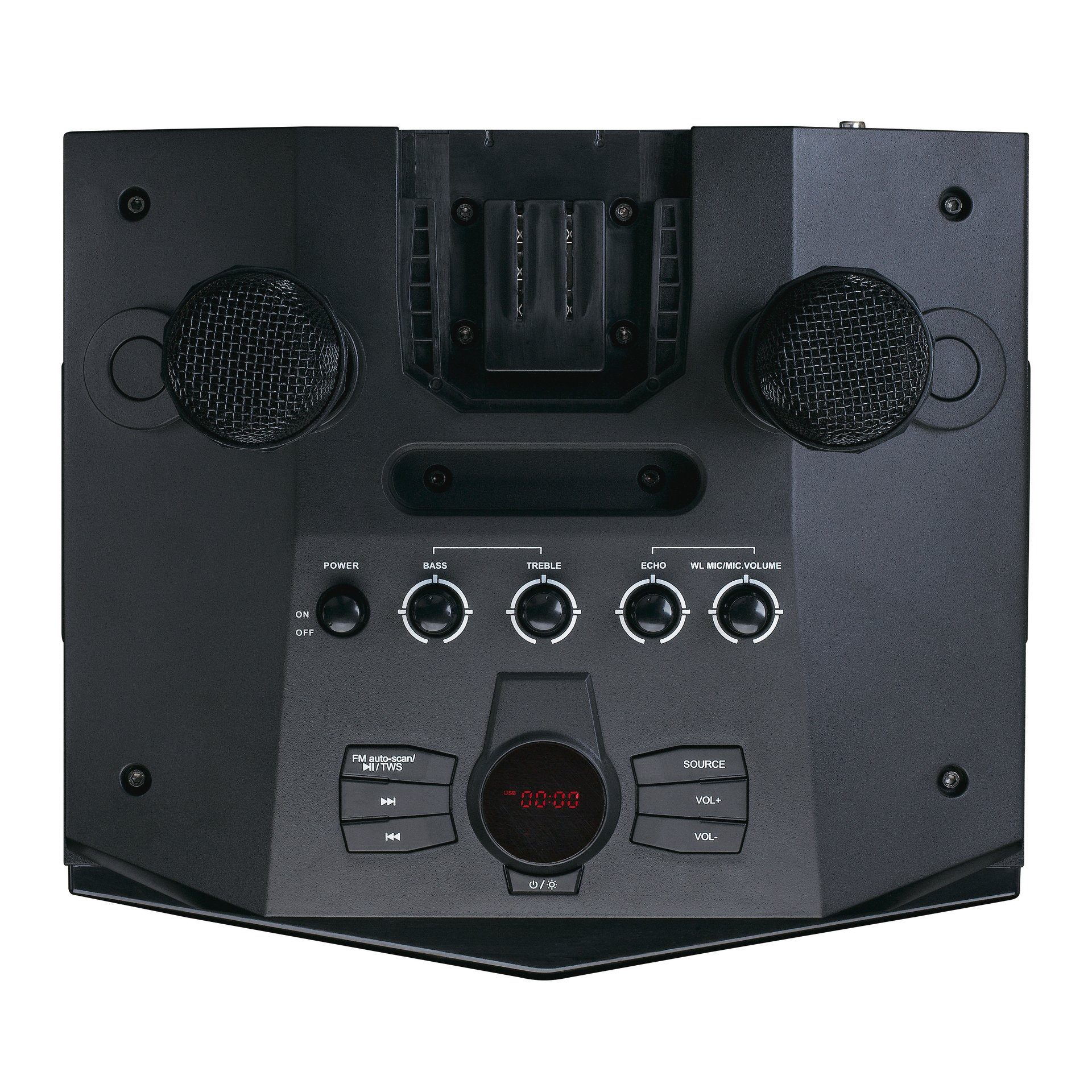 Lenco PA-220BK Party-Lautsprecher (120 PA-Anlage W) mit Hochtöner abnehmbarem