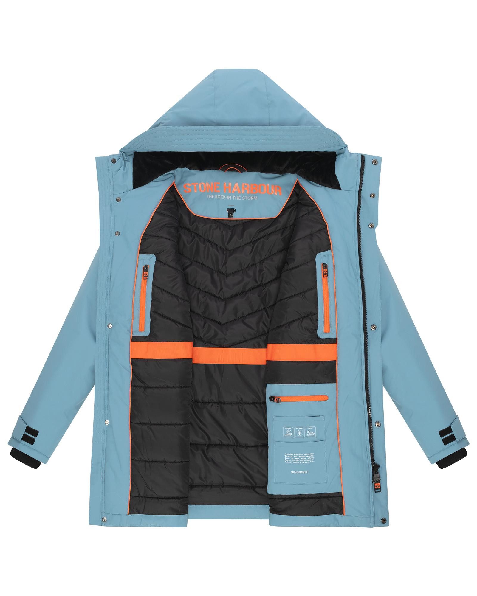 Stone Harbour Wintermantel Netaan XX Herren Kurzmantel mit kuscheliger Kapuze
