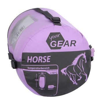 yourGEAR Kinderschlafsack yourGEAR Kinderschlafsack Horse Mumienschlafsack 180x90 cm