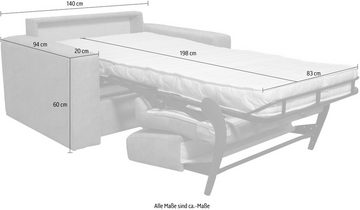 Home affaire Sessel Roma, Dauerschlaffunktion, mit Unterfederung, Liegemaße ca 83x198 cm