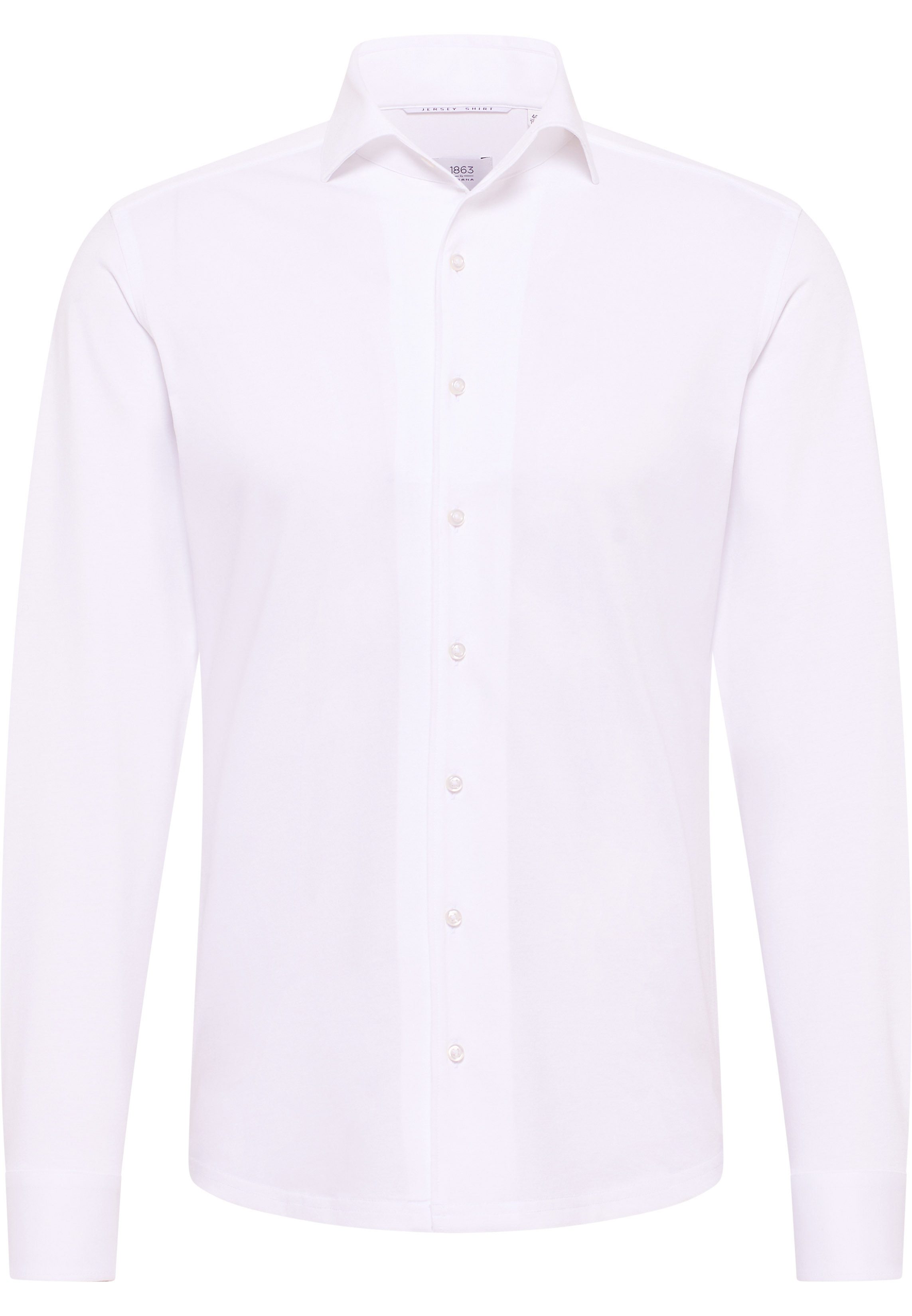 Klassische Bluse 1863 by ETERNA SLIM FIT Langarm Hemd weiss jersey 2269-00-YSV1 - Japan