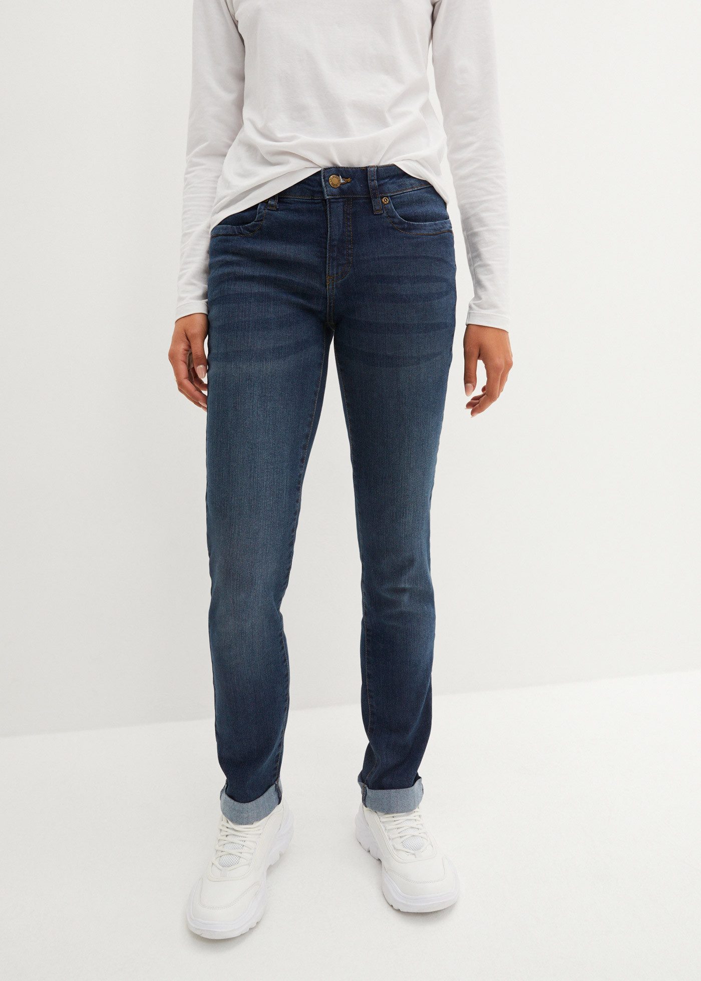 bonprix Straight-Jeans mit Aufschlag, im Five-Pocket-Style günstig online kaufen