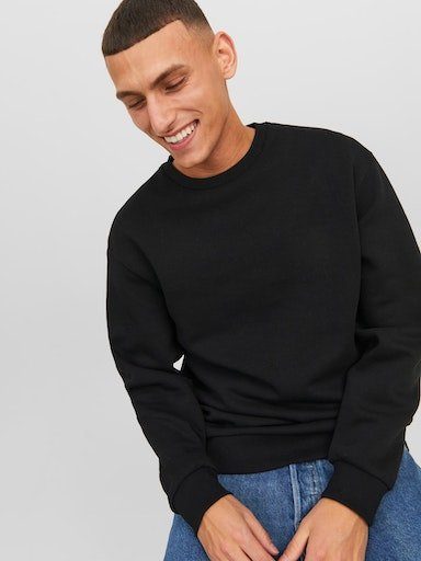 Jack & Jones Sweatshirt JJEBRADLEY mit Rippbündchen für Alltag und Freizeit Materialmix, relaxed fit – Bild 3 von 5