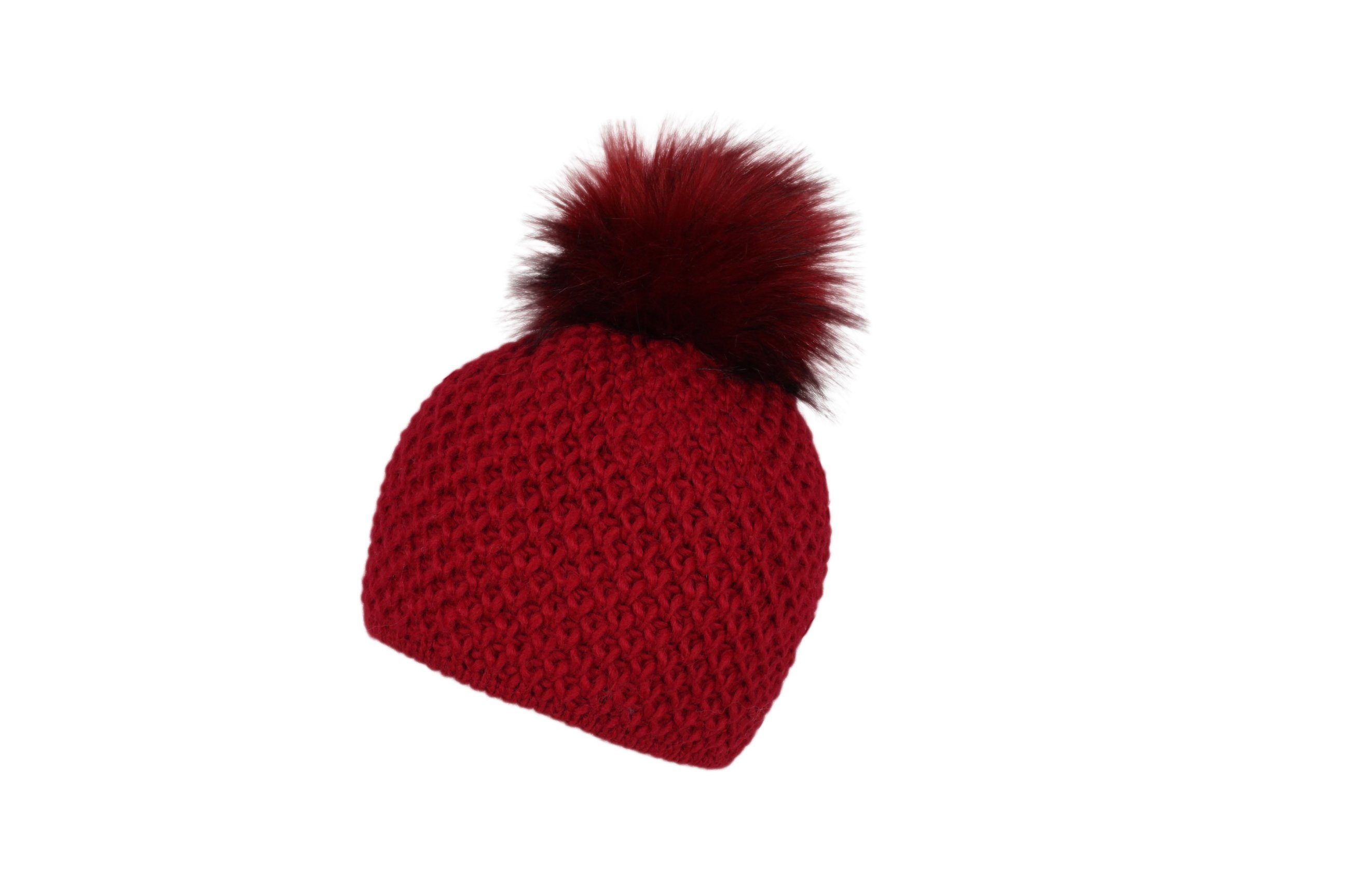 ZEBRO Strickmütze "Ida" mit Fellbommel besonders wärmend günstig online kaufen