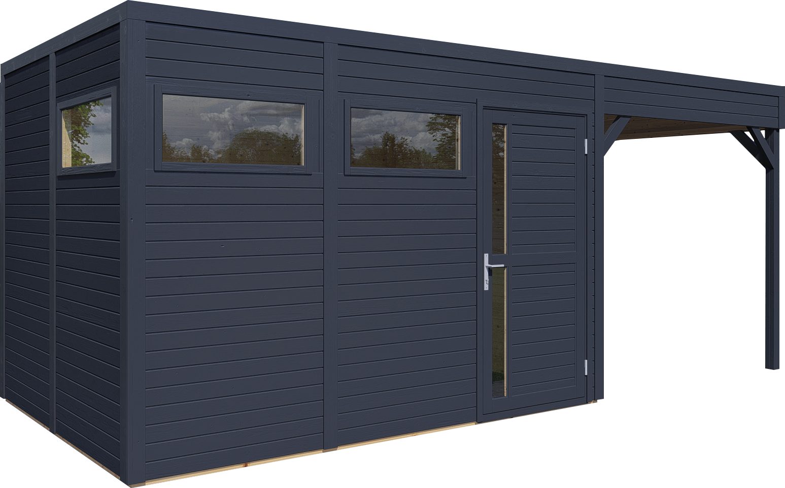 BERTILO Gartenhaus Cubus 3 Lounge anthrazit, BxT: 559x240 cm