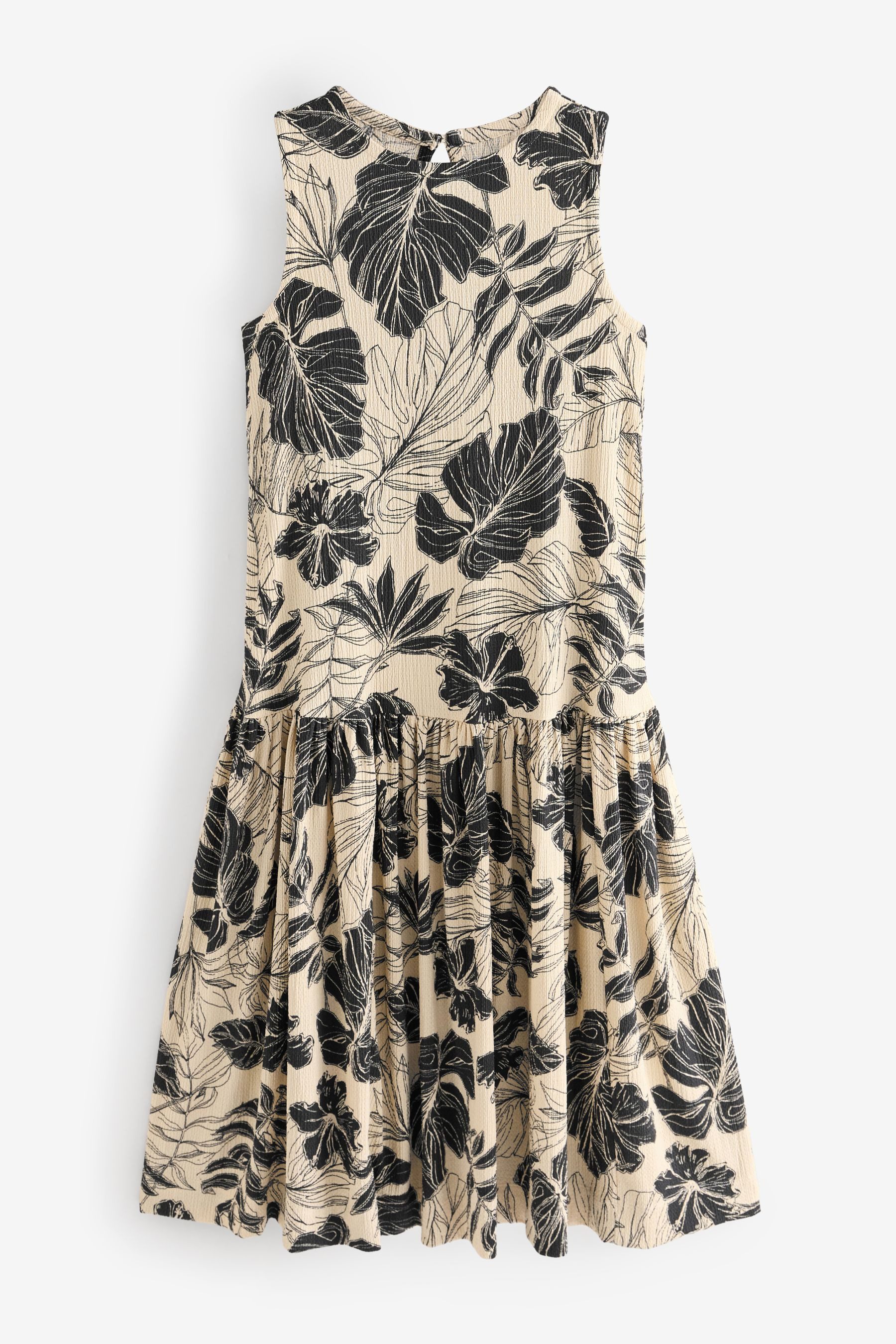 Next Jerseykleid Ärmelloses Struktur-Maxikleid mit tiefer günstig online kaufen