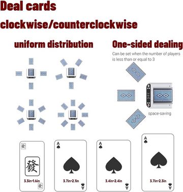autolock Spiel, automatischer Kartenhändler,um 360°drehbarer Kartengeber, mit 4 kabellosen Kartengebertasten,5000mAh für UNO,Blackjack
