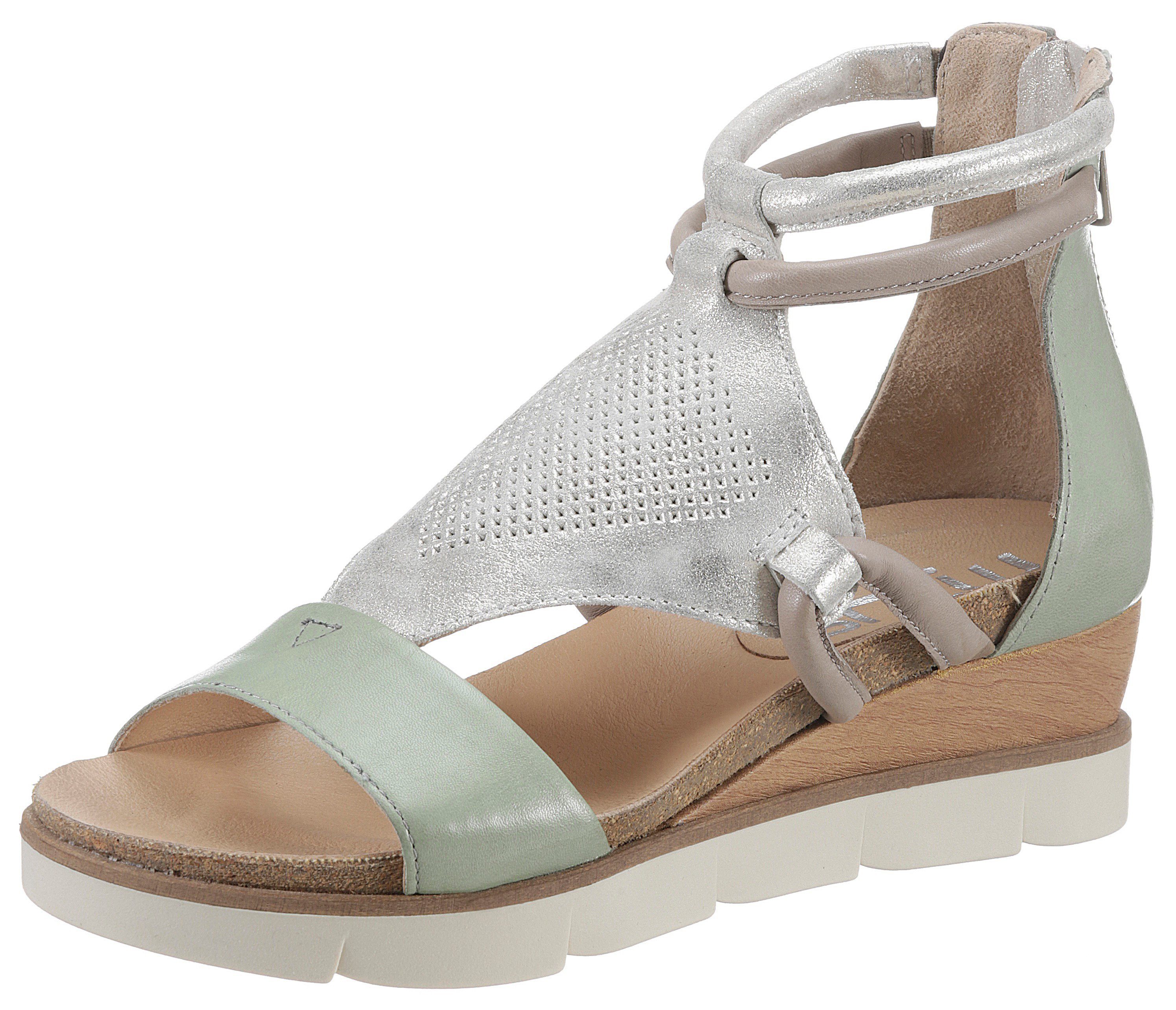 mit Metallic-Effekten Mjus Sandalette mint-silberfarben TAPASITA