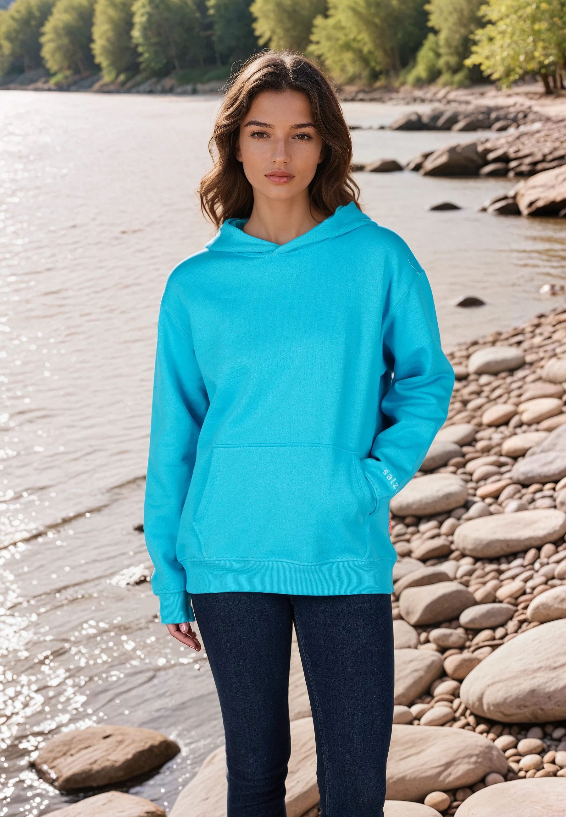 salzhaut Hoodie TIEREN Damen Oversized salzhaut Kapuzenpullover – bequemer Fit und nordisch klares Design