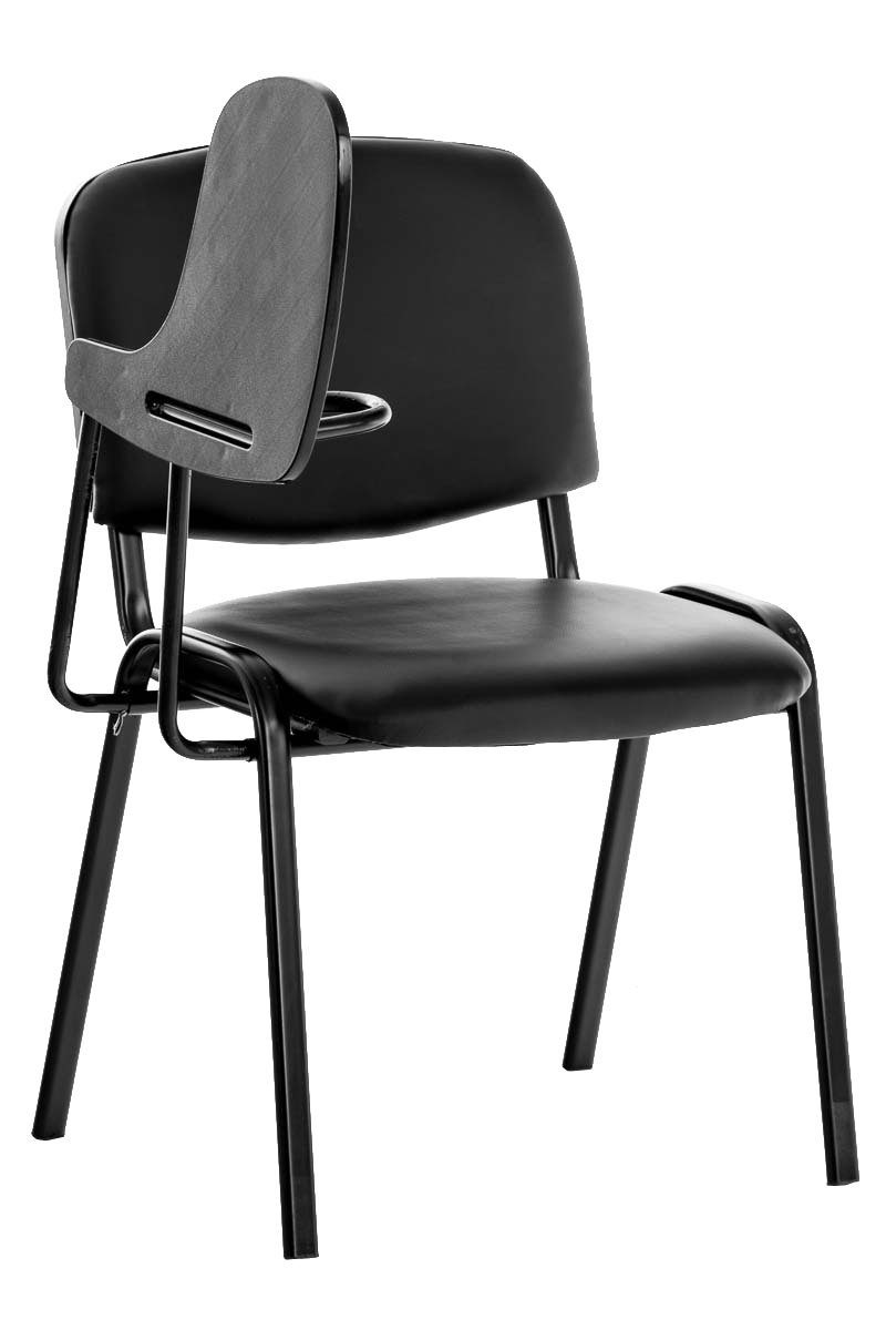 hochwertiger schwarz Gestell: Konferenzstuhl Sitzfläche: Metall Kunstleder Messestuhl), - TPFLiving - (Besprechungsstuhl Besucherstuhl Keen - mit - Warteraumstuhl schwarz Polsterung