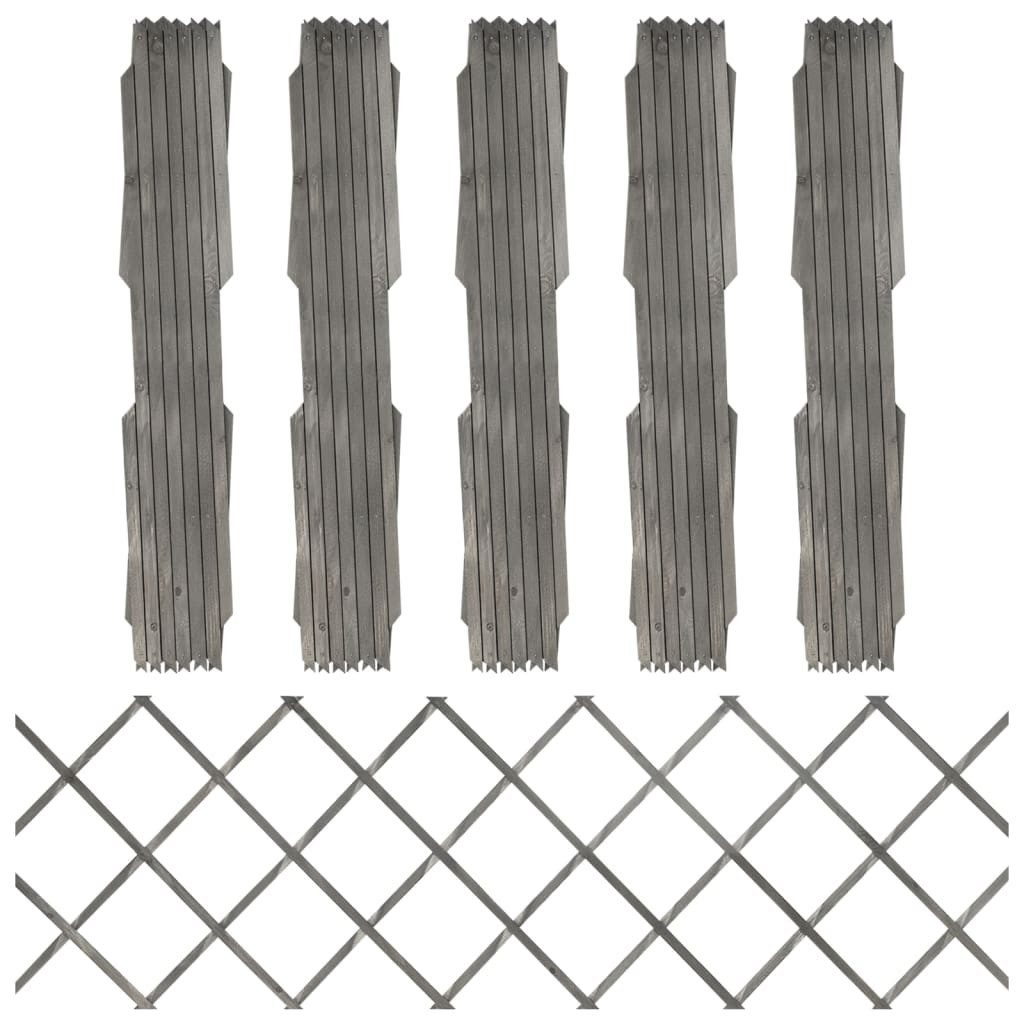 vidaXL Gartenzaun Rankzäune 5 Stk. Grau günstig online kaufen