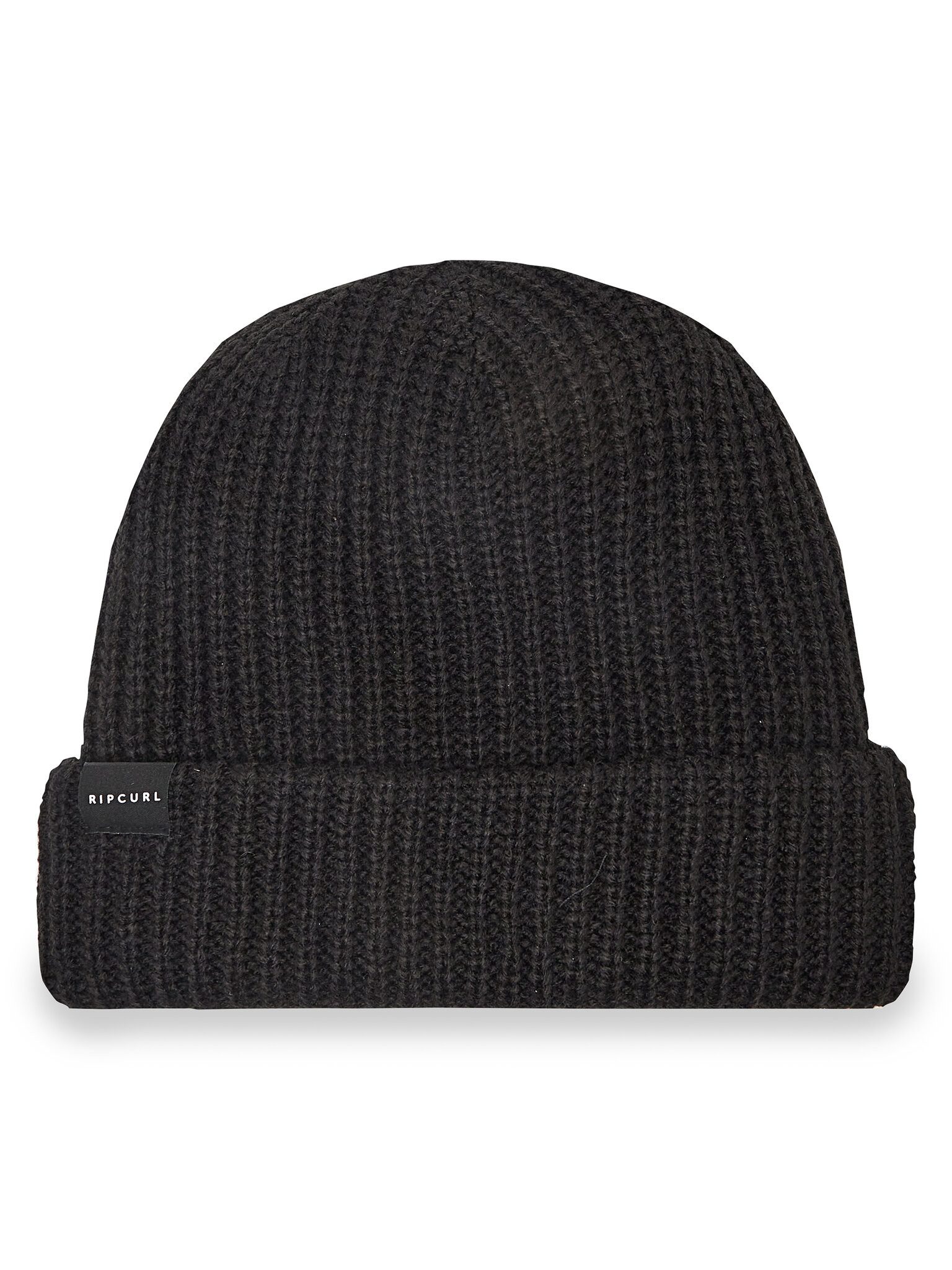 Strickmütze, BEANIE, Rip, schwarz, extra kurz