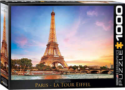 empireposter Puzzle Paris mit Eiffelturm - 1000 Teile Puzzle Format 68x48 cm, 1000 Puzzleteile