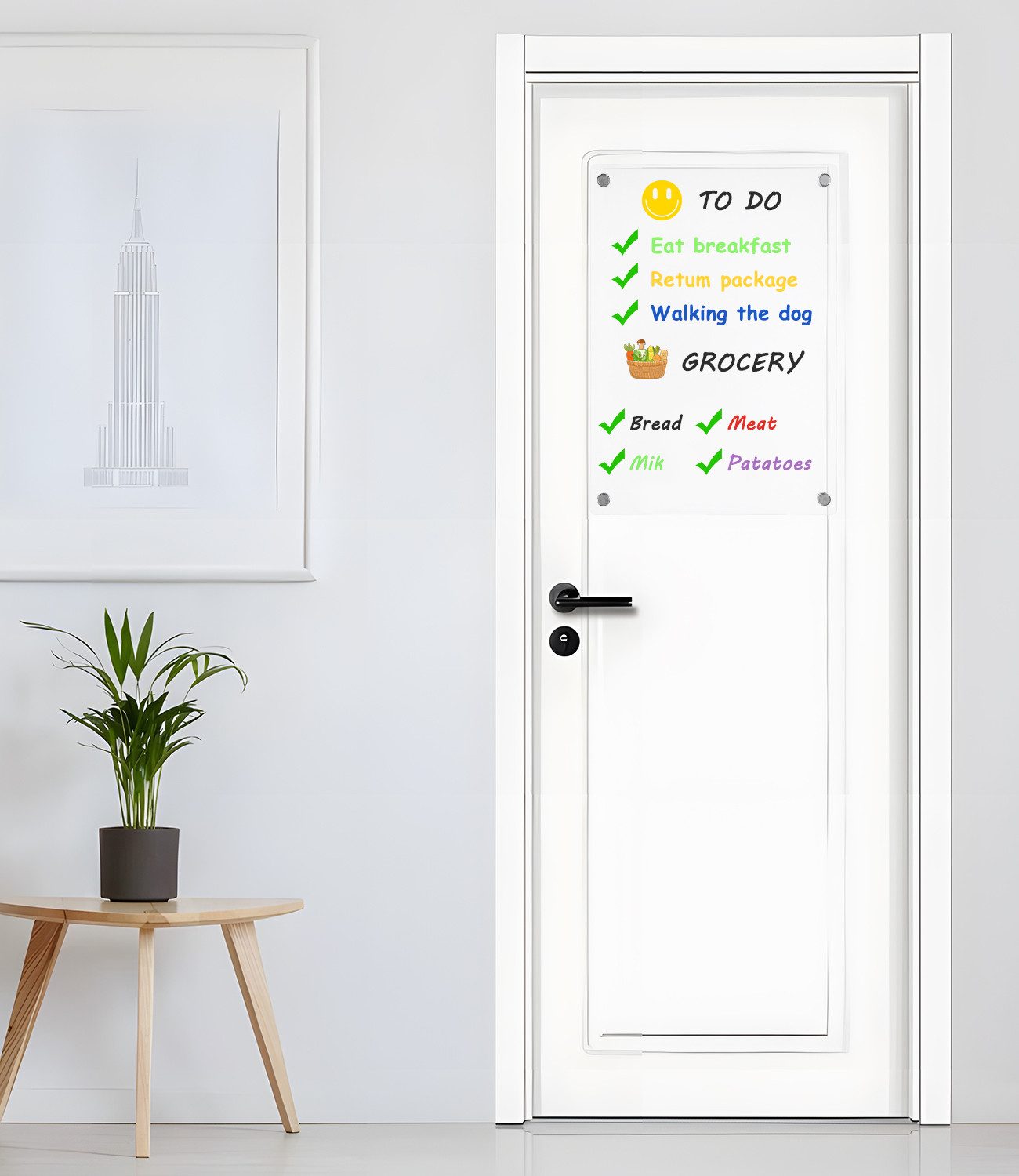 SinLaw Memoboard Mitteilungstafel mit 6 farbigen Stiften, Acryl-Mitteilungstafeln, (1-tlg), trocken abwischbare Tafe, leuchtende Acryl-Nachrichtentafel